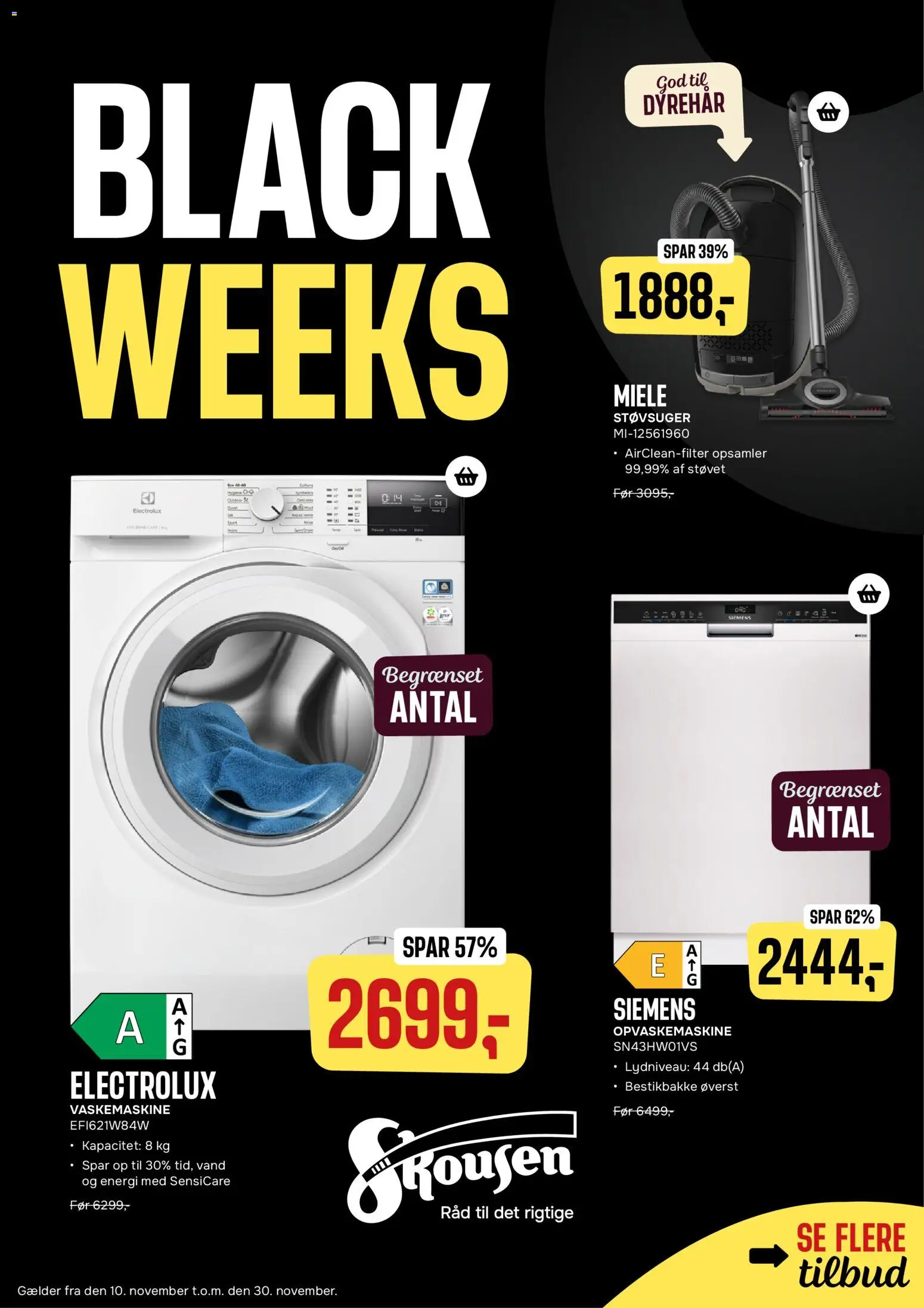 Eksempel på tilbudsavis Black Friday fra butik Skousen gyldig fra 10/11/2025