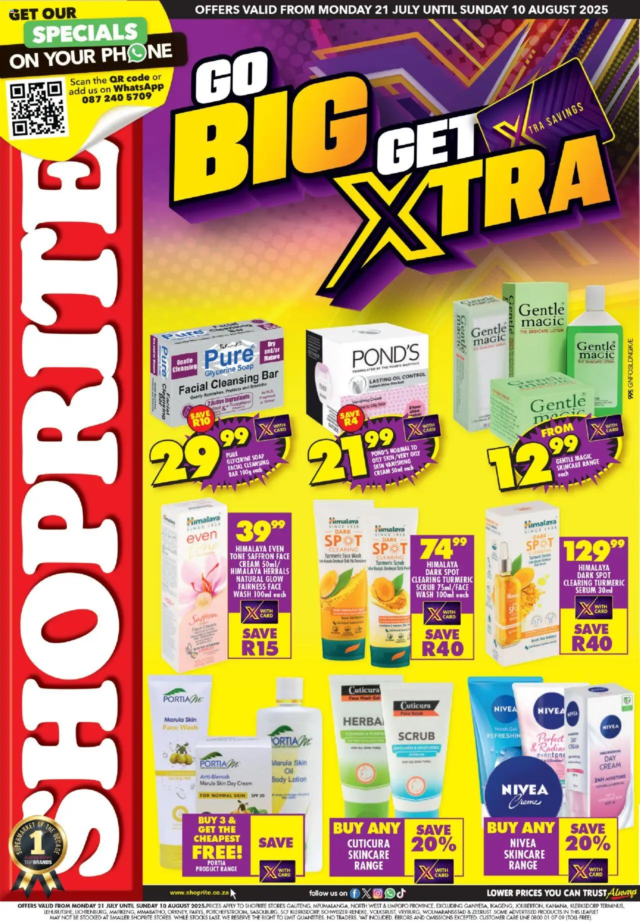 Shoprite Gauteng - Xtra Savings 21/07 - 10/08/2025 >> Catalogue - Phone, Scrub, Cream, Soap, Ingredients, Fragrance, Lotion, Day cream