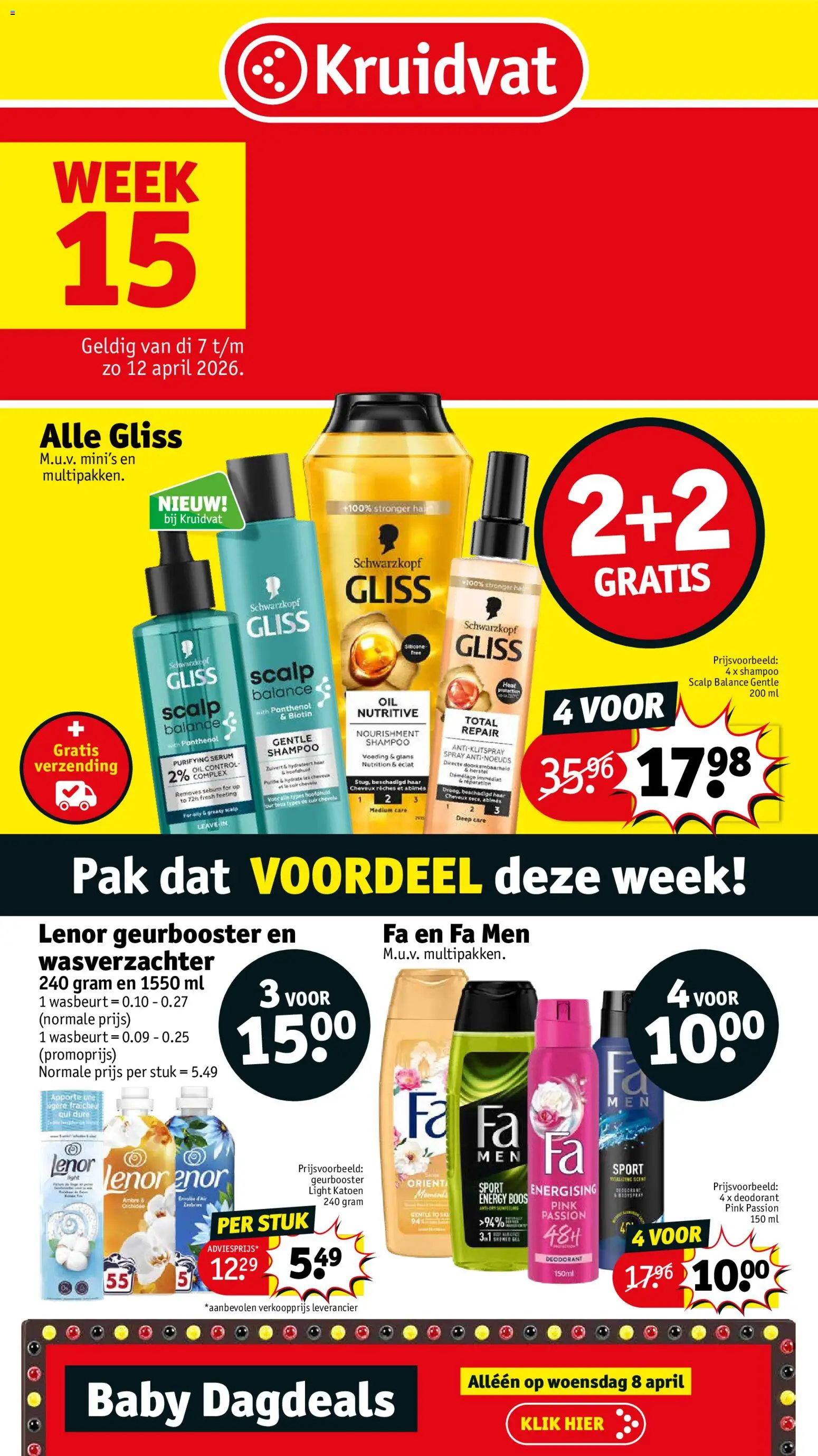 Voorbeeld van Kruidvat Folder week 15 van winkel Kruidvat geldig vanaf 07/04/2026