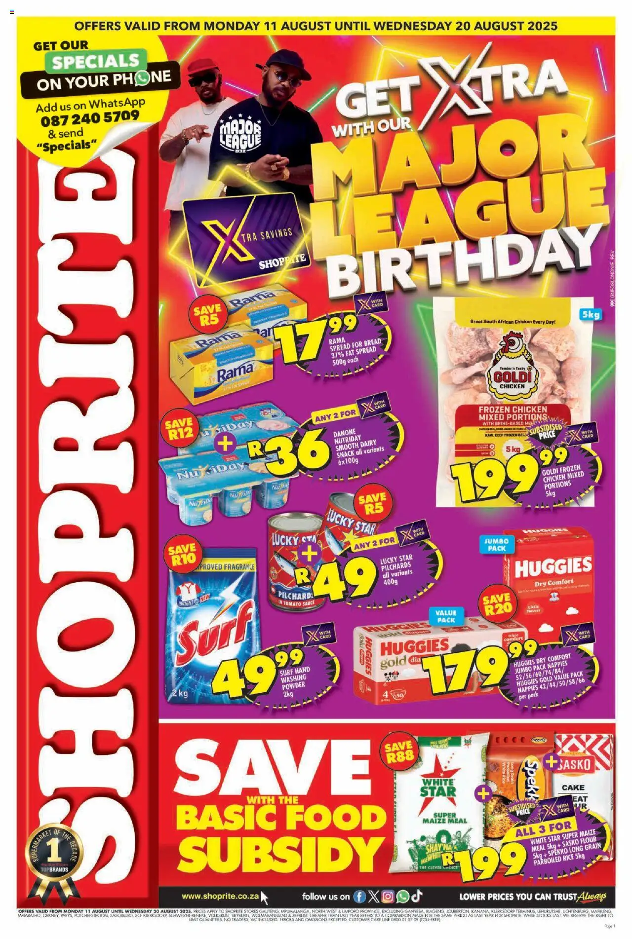 Shoprite Gauteng - Major Deals 11/08 - 24/08/2025 >> Catalogue
