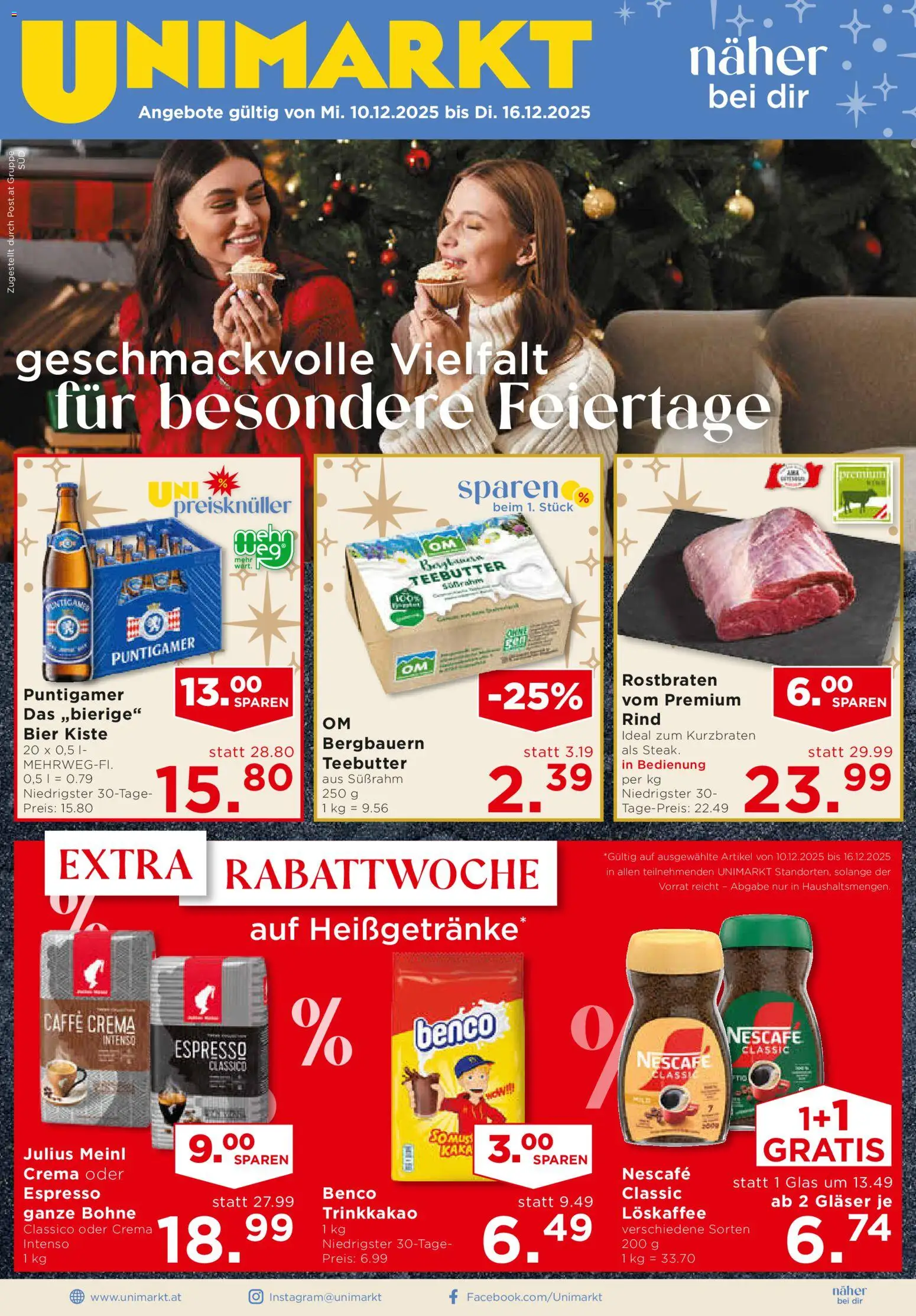 Vorschau der Angebote: Unimarkt Flugblatt gültig ab 10.12.2025 - Bier, Bohne