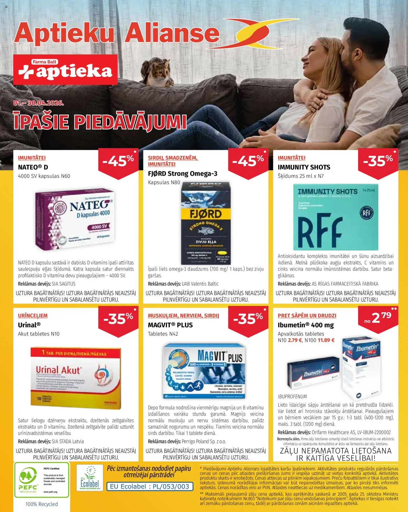 Skatīt Aptieku Alianse akciju bukletu, derīgs no 01.04.2026.