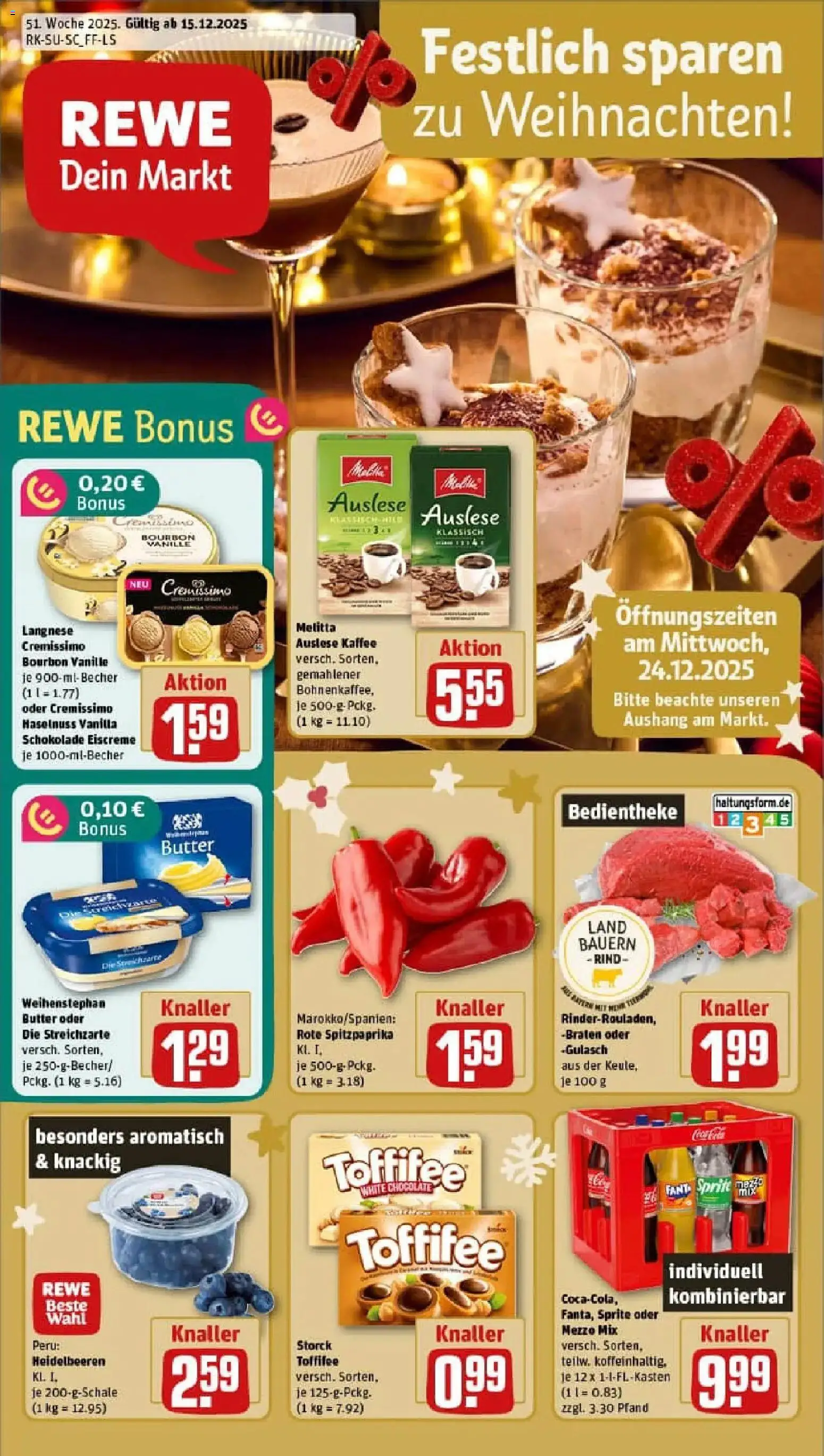 Vorschau von dem Prospekt des Geschäftes Rewe, gültig ab dem 15.12.2025