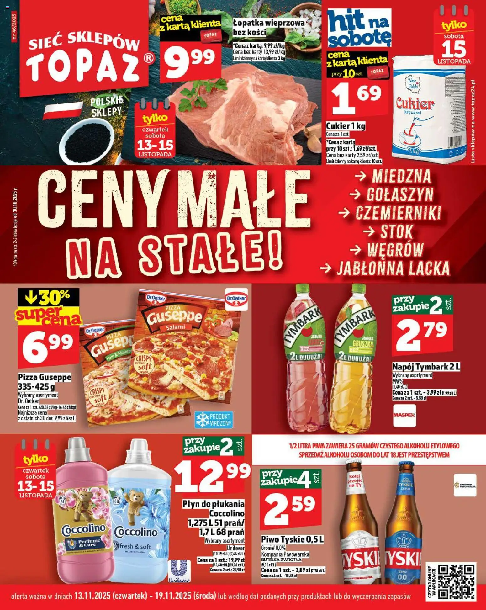 Pogląd gazetki "Ceny małe na stałe" ze sklepu Topaz ważnej od 13.11.2025