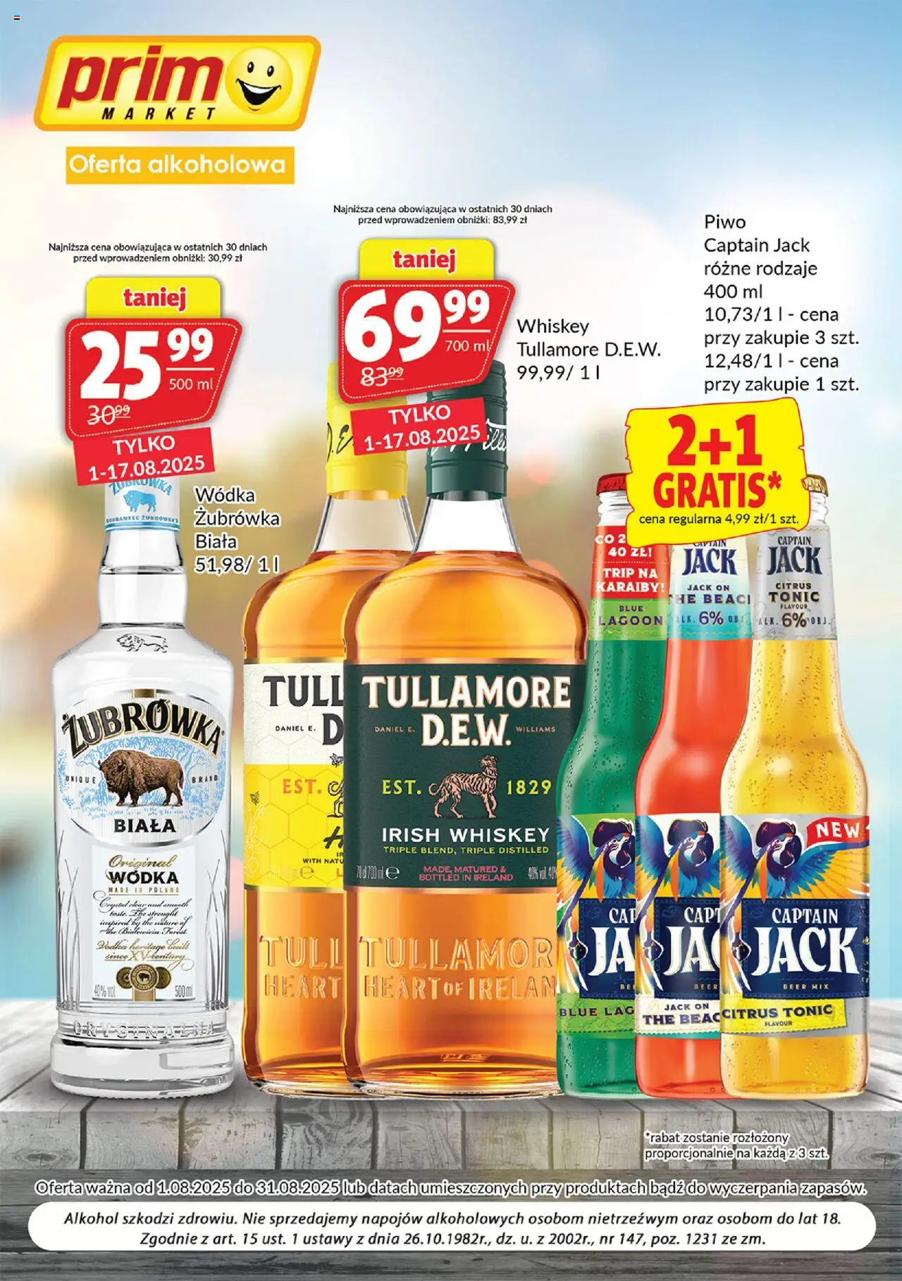 Prim Market Oferta alkoholowa od 01.08.2025 - Nowa Gazetka - Numer strony 1