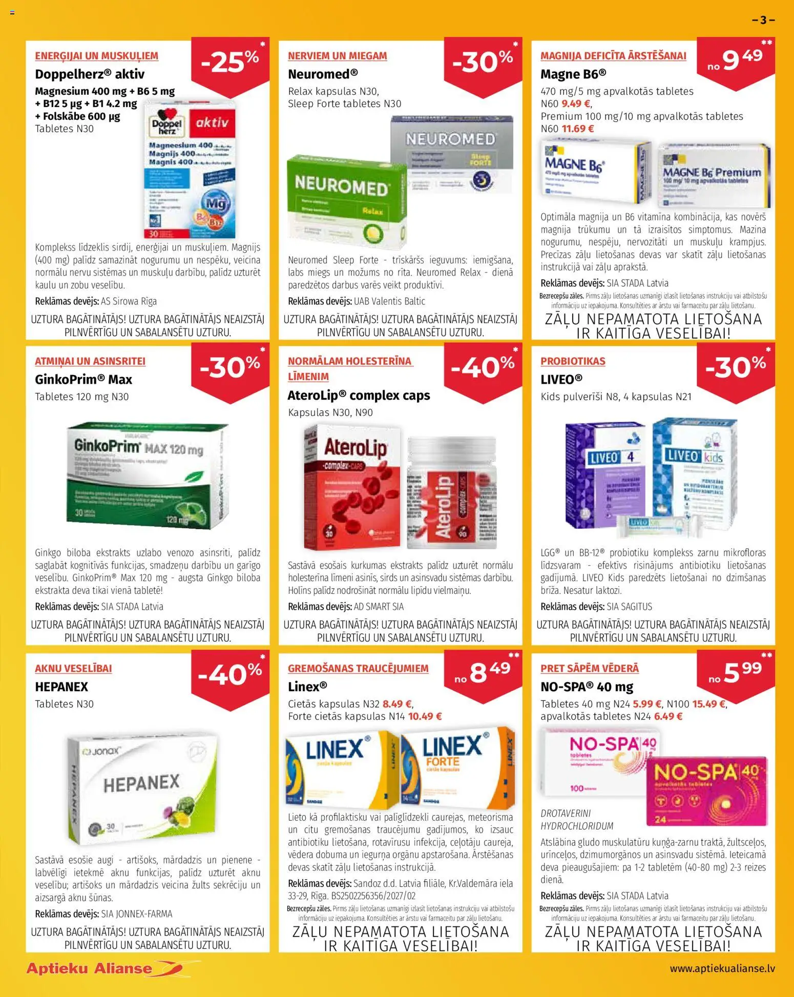 Skatīt Aptieku Alianse akciju bukletu, derīgs no 2025.12.01