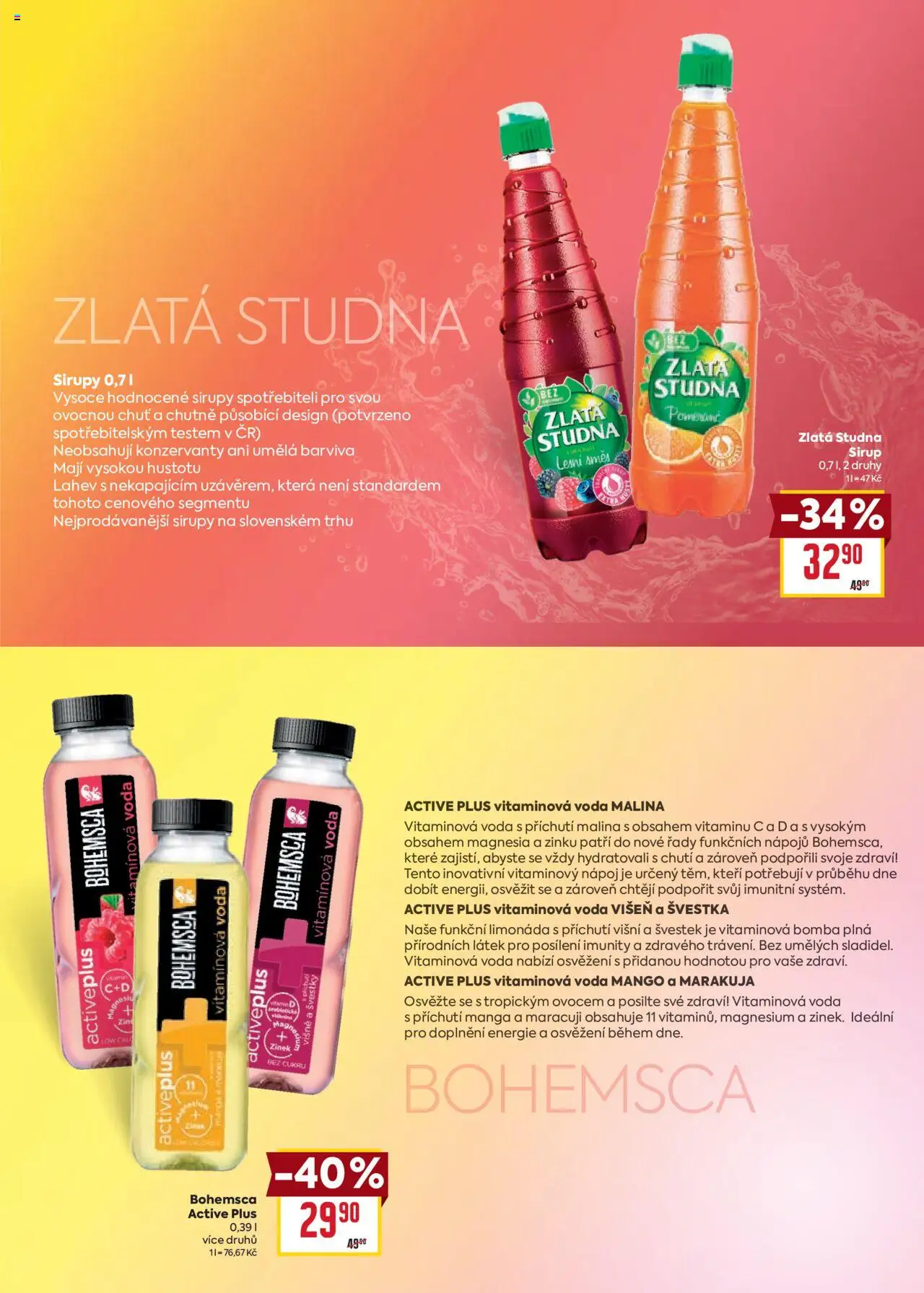  BILLA leták již od 11.06.2025 » Akční "Katalog - Nealko novinky" - strana 5 - Mango, Voda, Marakuja, Magnesia, Sirup, Láhev, Limonáda, Švestky