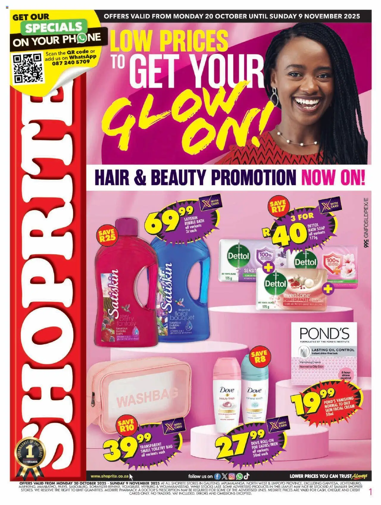 Shoprite Gauteng - Hair and Beauty 20/10 - 09/11/2025 >> Catalogue