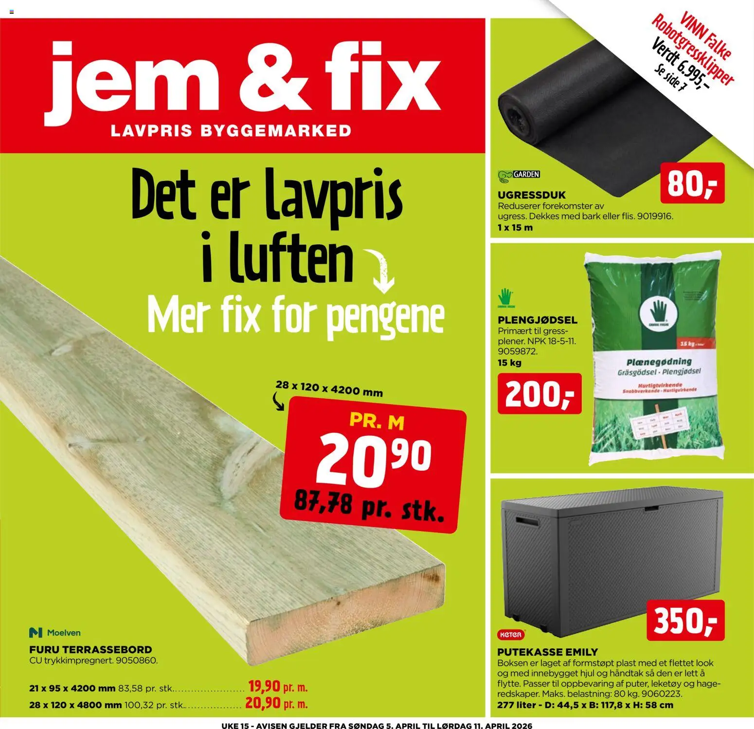 Forhåndsvis Jem & Fix kundeavis fra butikk Jem & Fix gyldig fra 04/04/2026