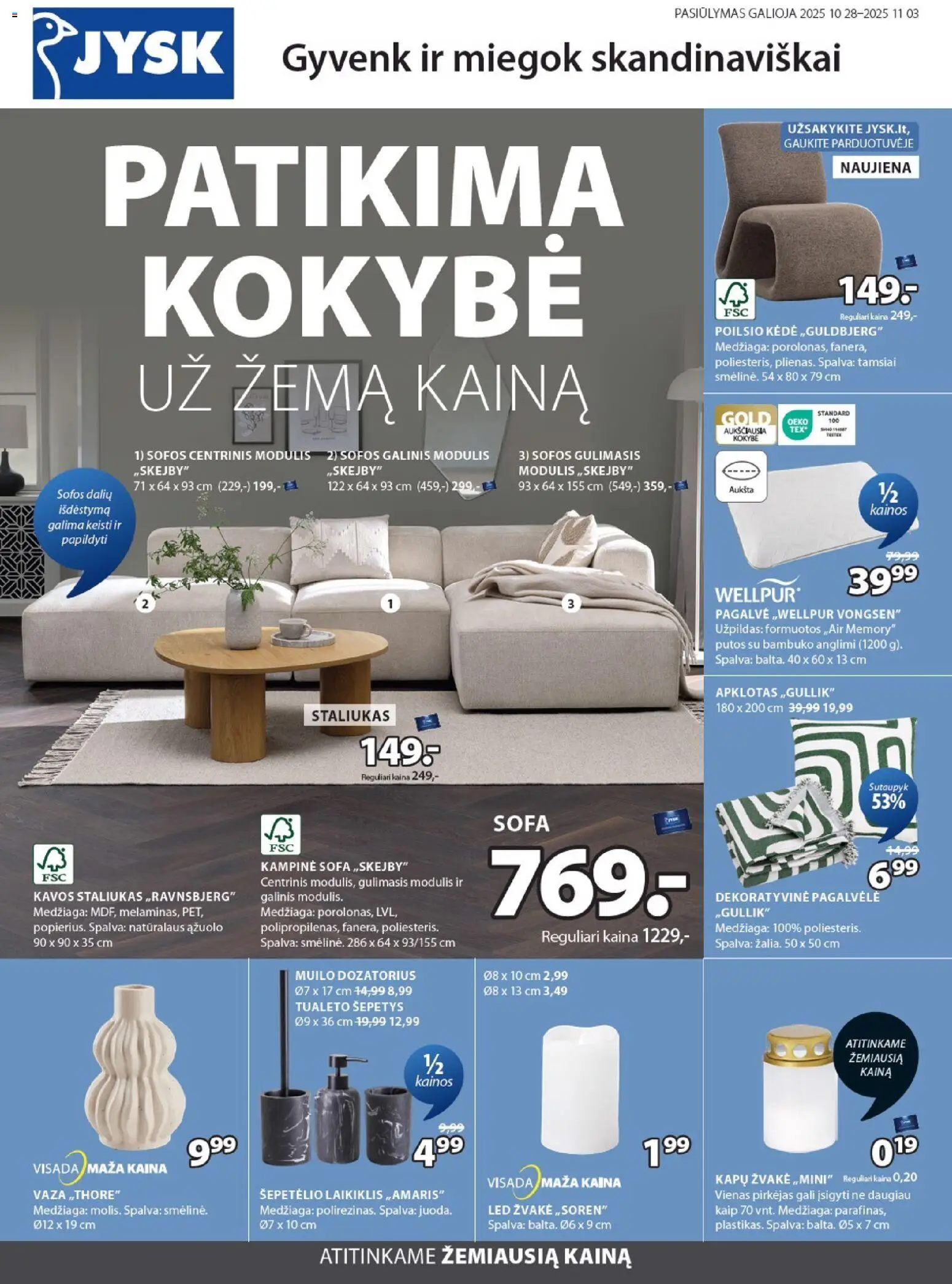 JYSK parduotuvės leidinio Leidinys galiojančio nuo 2025.10.28 peržiūra
