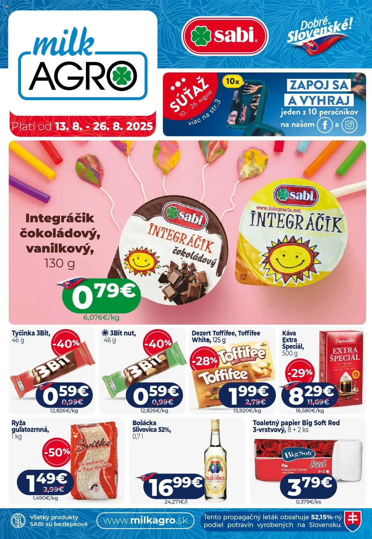 Milk Agro Leták (13.08. - 26.08.2025) - Akčná ponuka