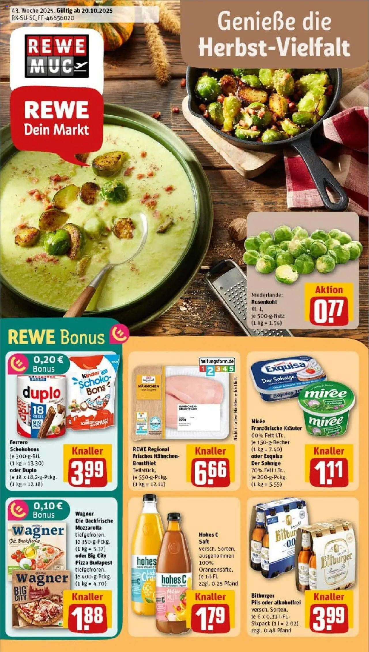 REWE Prospekt ab 19.10.2025 nächste Woche - Prospekt München / Flughafen	