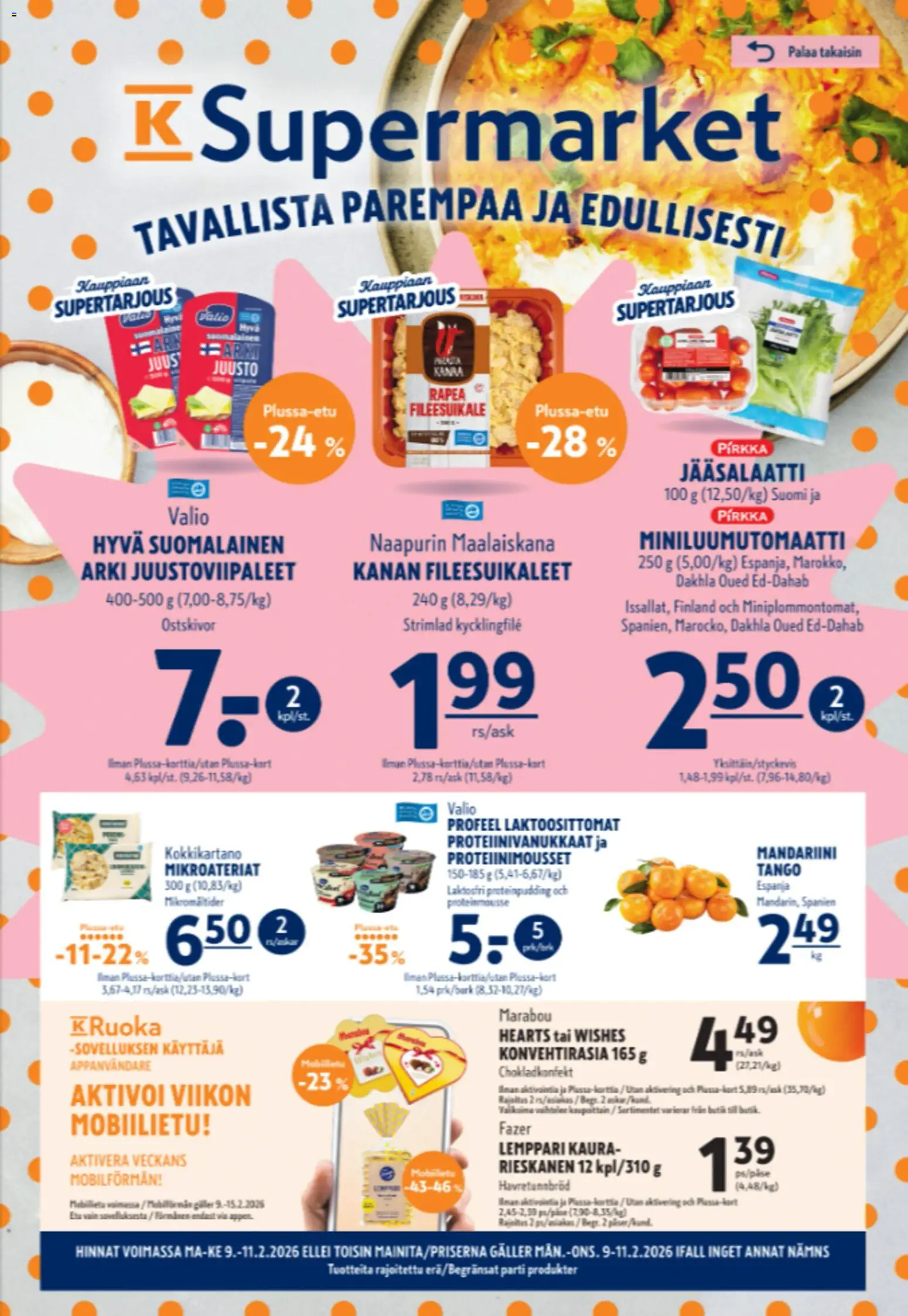 Kaupan K-Supermarket Tarjoukset esikatselu, voimassa 09/02/2026