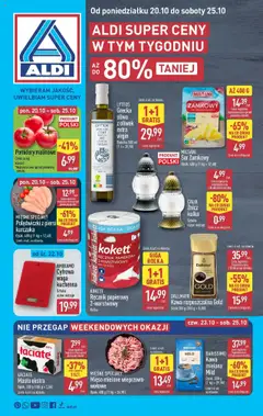 Pogląd gazetki "Aż do 80% taniej w ALDI" ze sklepu Aldi ważnej od 19.10.2025