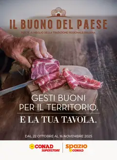 Anteprima dell'opuscolo Volantino Il Buono del Paese Campania dal negozio Conad valido da 22/10/2025