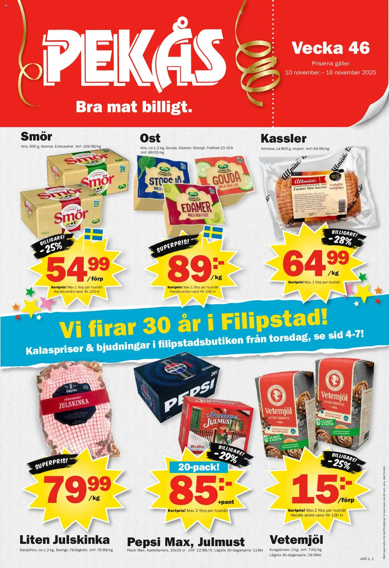 Förhandsgranska reklamblad Aktuella reklamblad Pekås från butik Pekås gäller från 10/11/2025