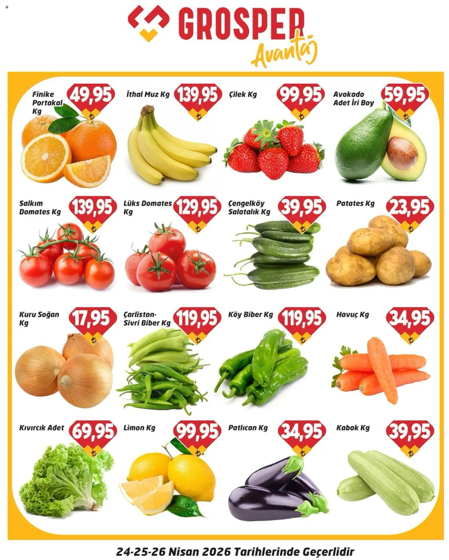 Grosper Grosper - Sebze ve meyve 24.04.2026 - Broşürünün önizlemesi