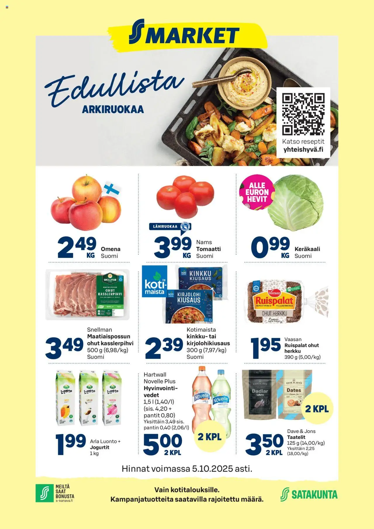 S-market-kaupan Tarjoukset voimassa 01/10/2025 - Sivulla 1