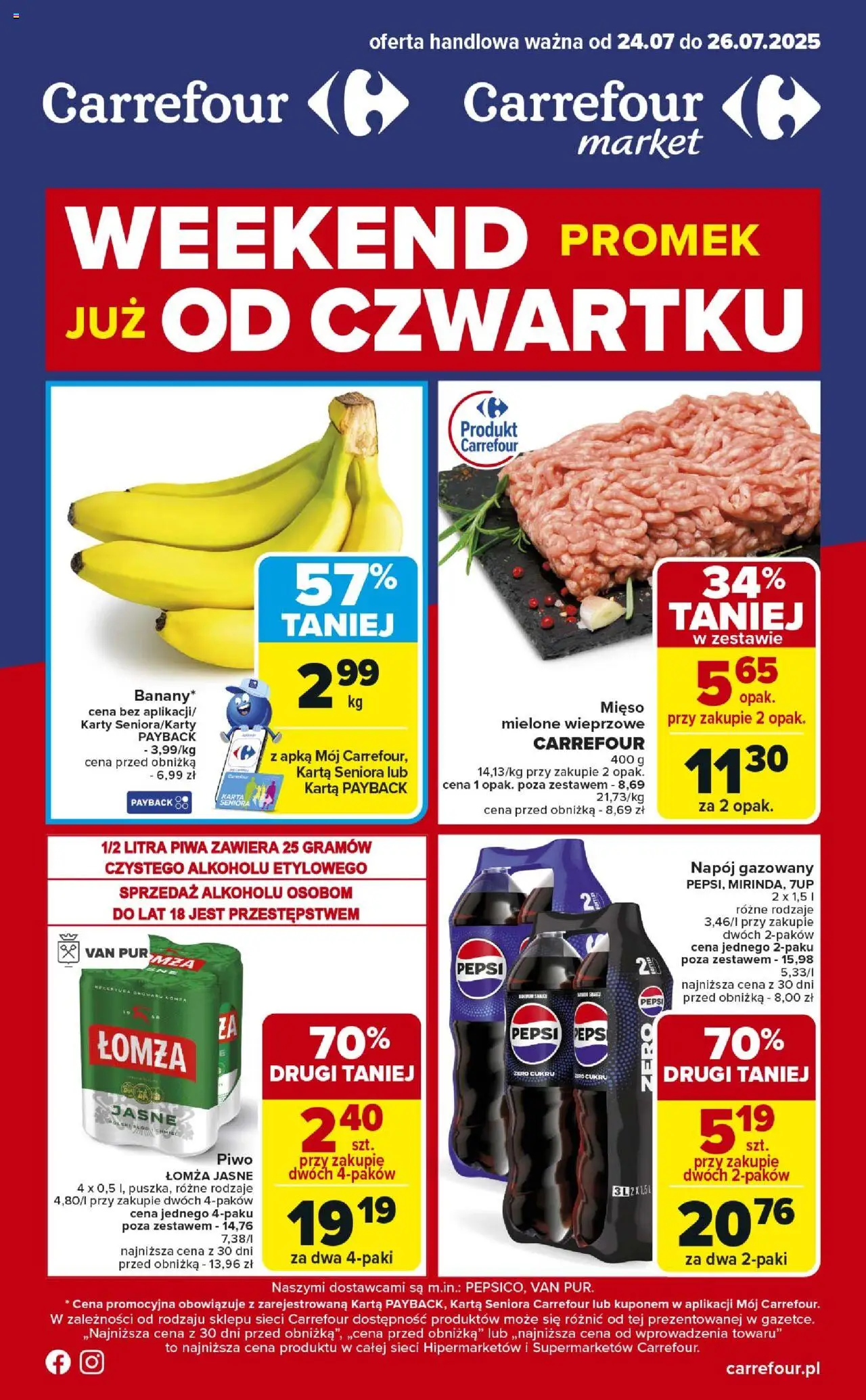 Carrefour Weekend promek już od czwartku od 24.07.2025 - Nowa Gazetka - Numer strony 1