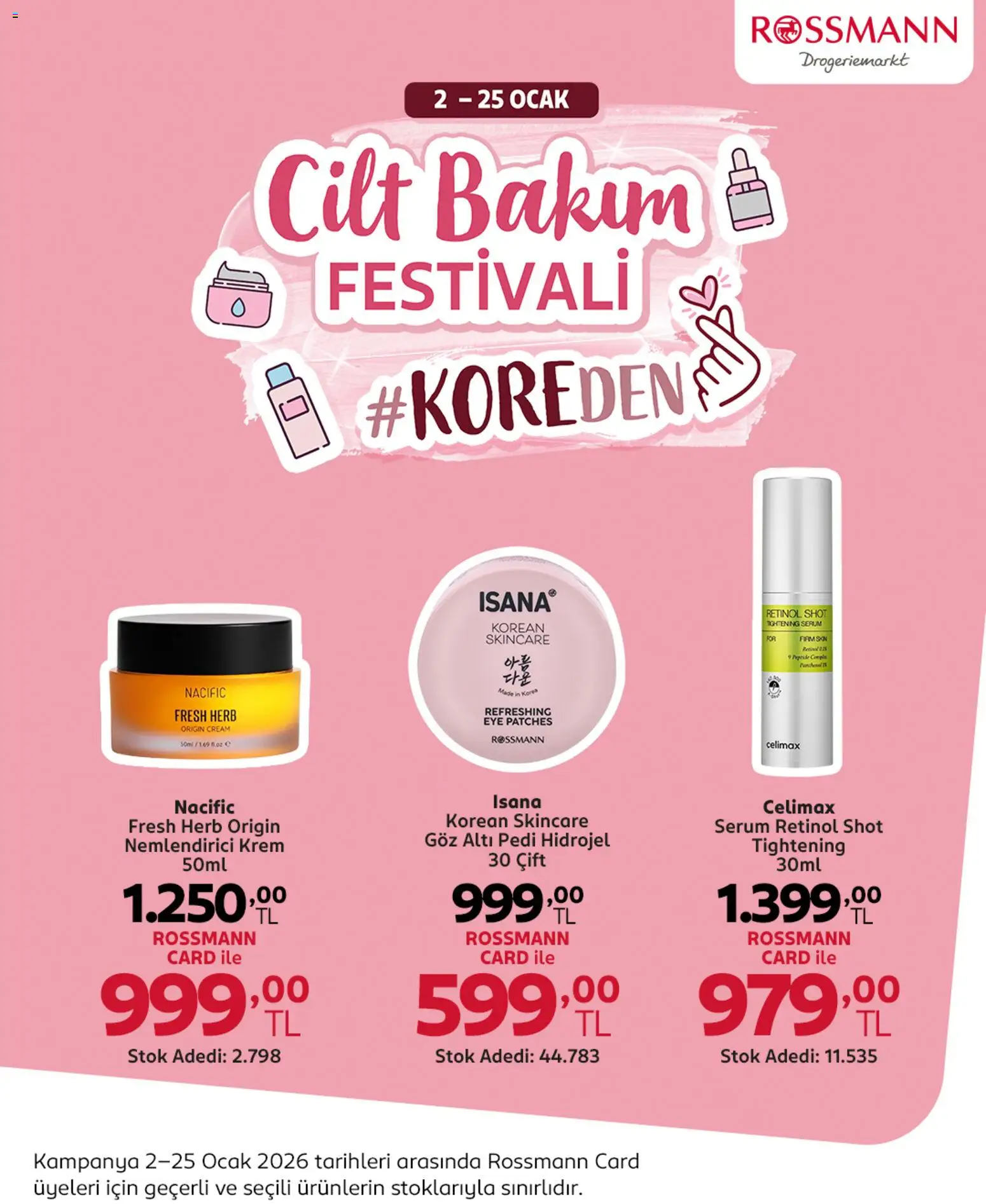 Rossmann Cilt Bakım Festivali 02.01.2026 - Broşürünün önizlemesi