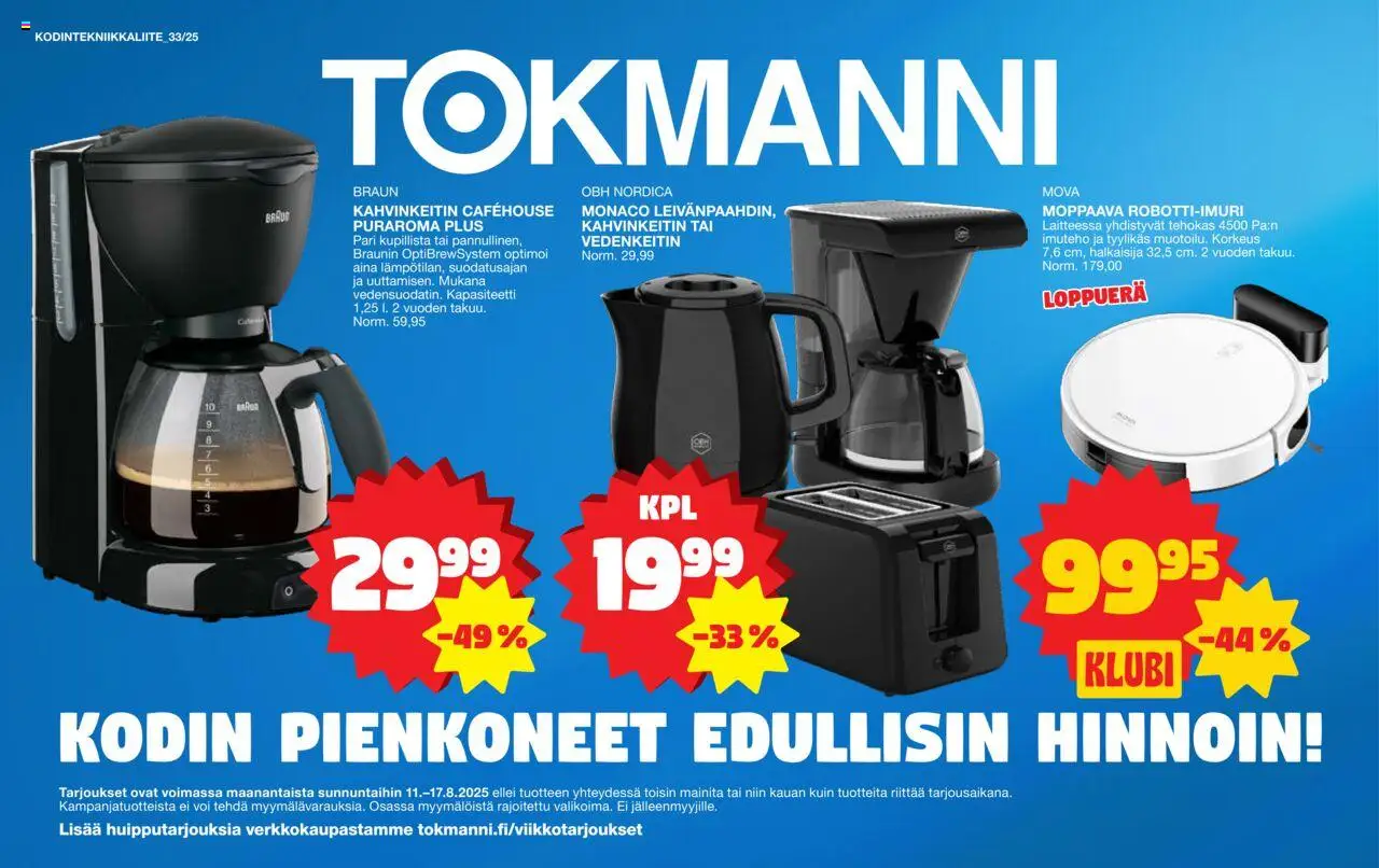Tokmanni-kaupan Kodintekniikkaliite voimassa 11/08/2025 - Sivulla 1