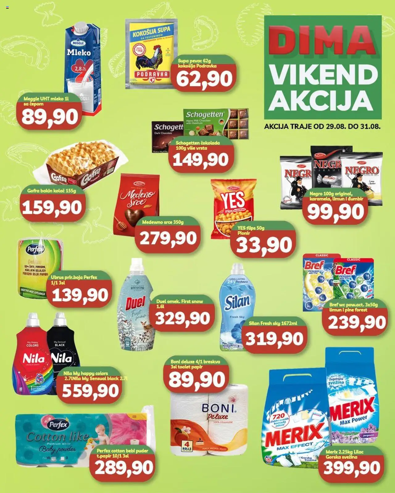 VP Dima katalog važi od 29.08.2025 - stranica 1 - Kolač, Wc, Limun, Breskva, Podravka, Toalet papir, Bref, Ubrus