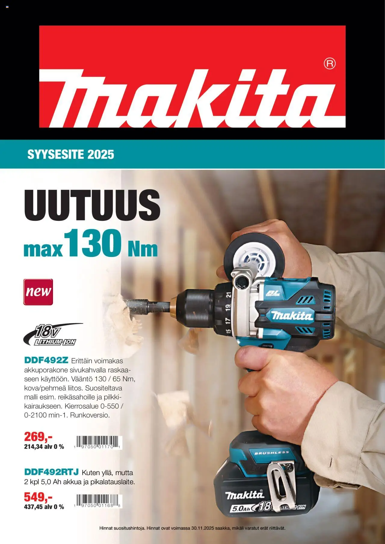 Makita-kaupan Tarjoukset voimassa 01/10/2025 - Sivulla 1