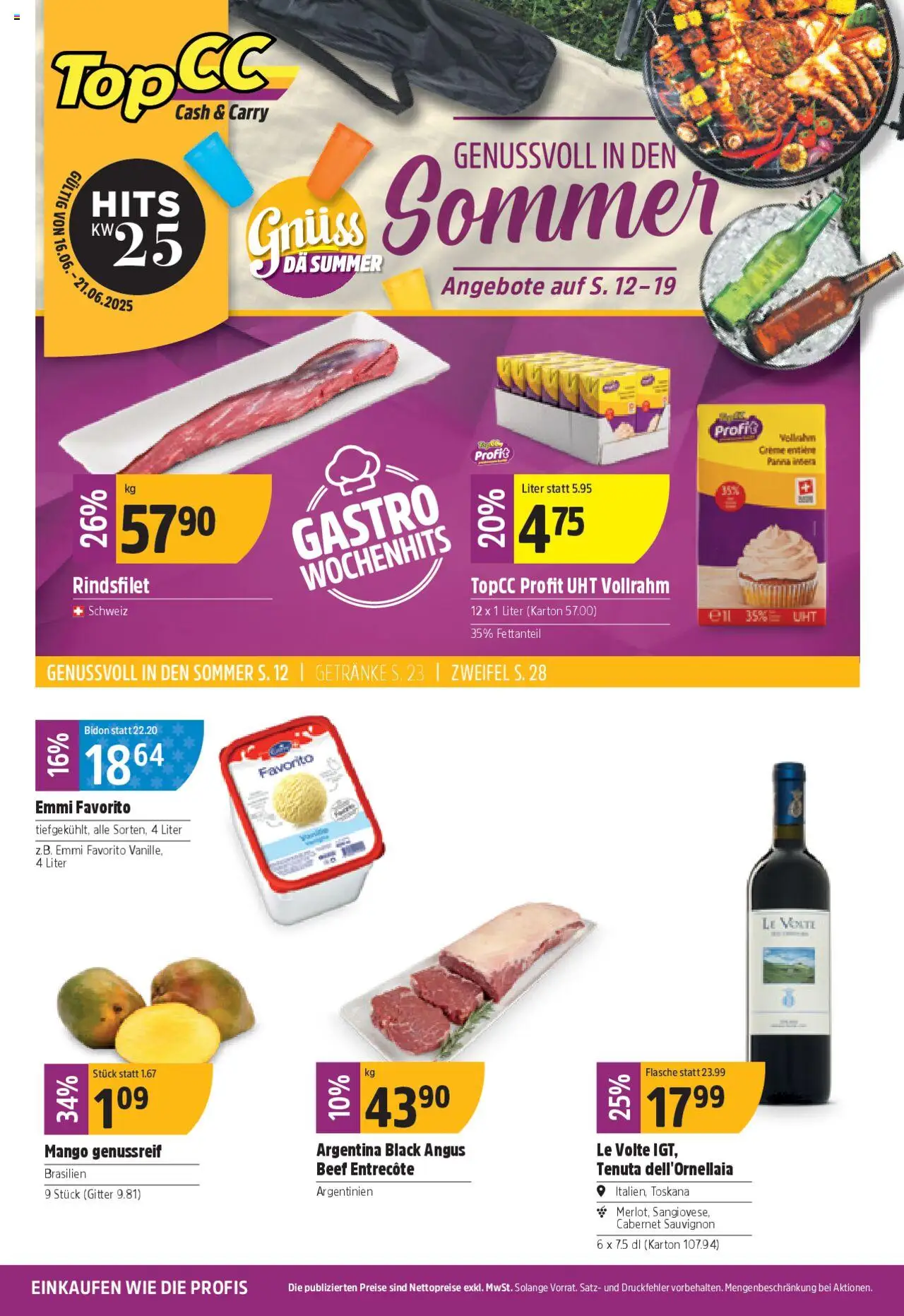 TopCC Aktionen ab 16.06.2025 - Seitennummer 1 - Gitter, Getränke, Mango, Creme