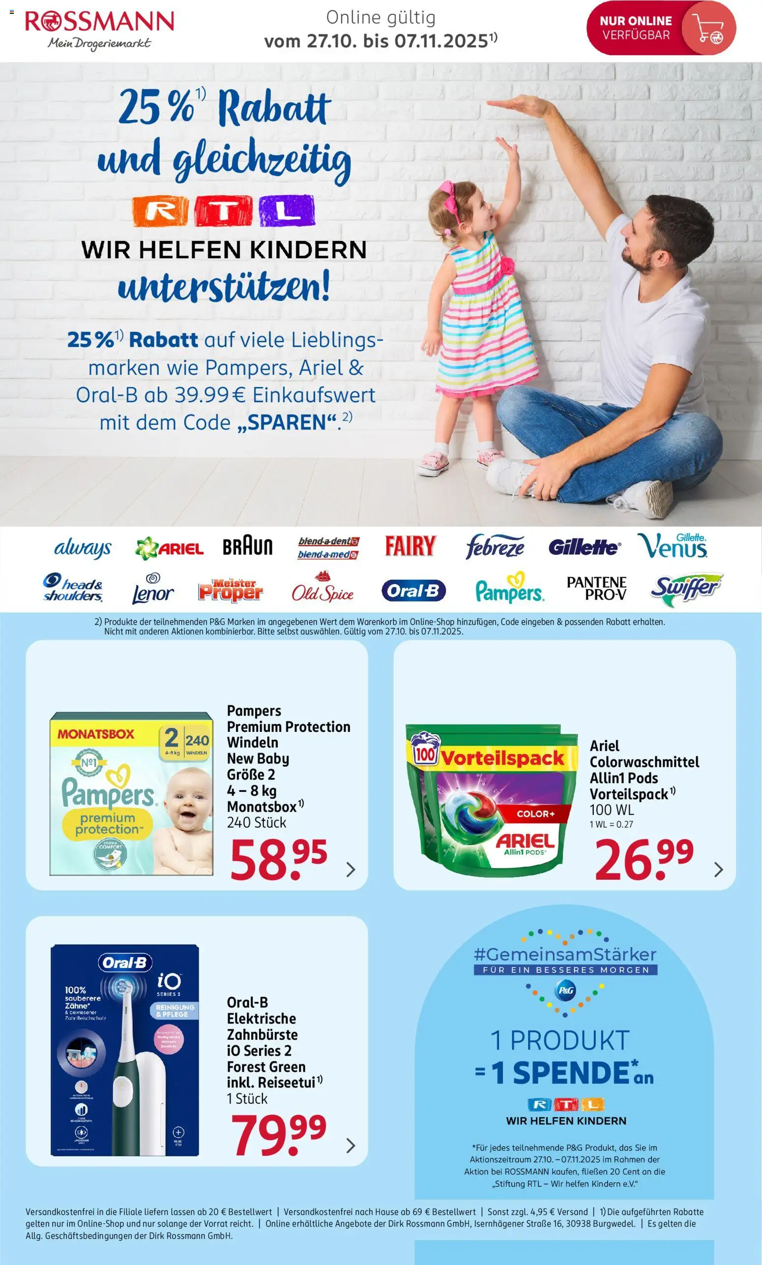 Rossmann Prospekt ab 27.10.2025 > Mit P&G Marken sparen