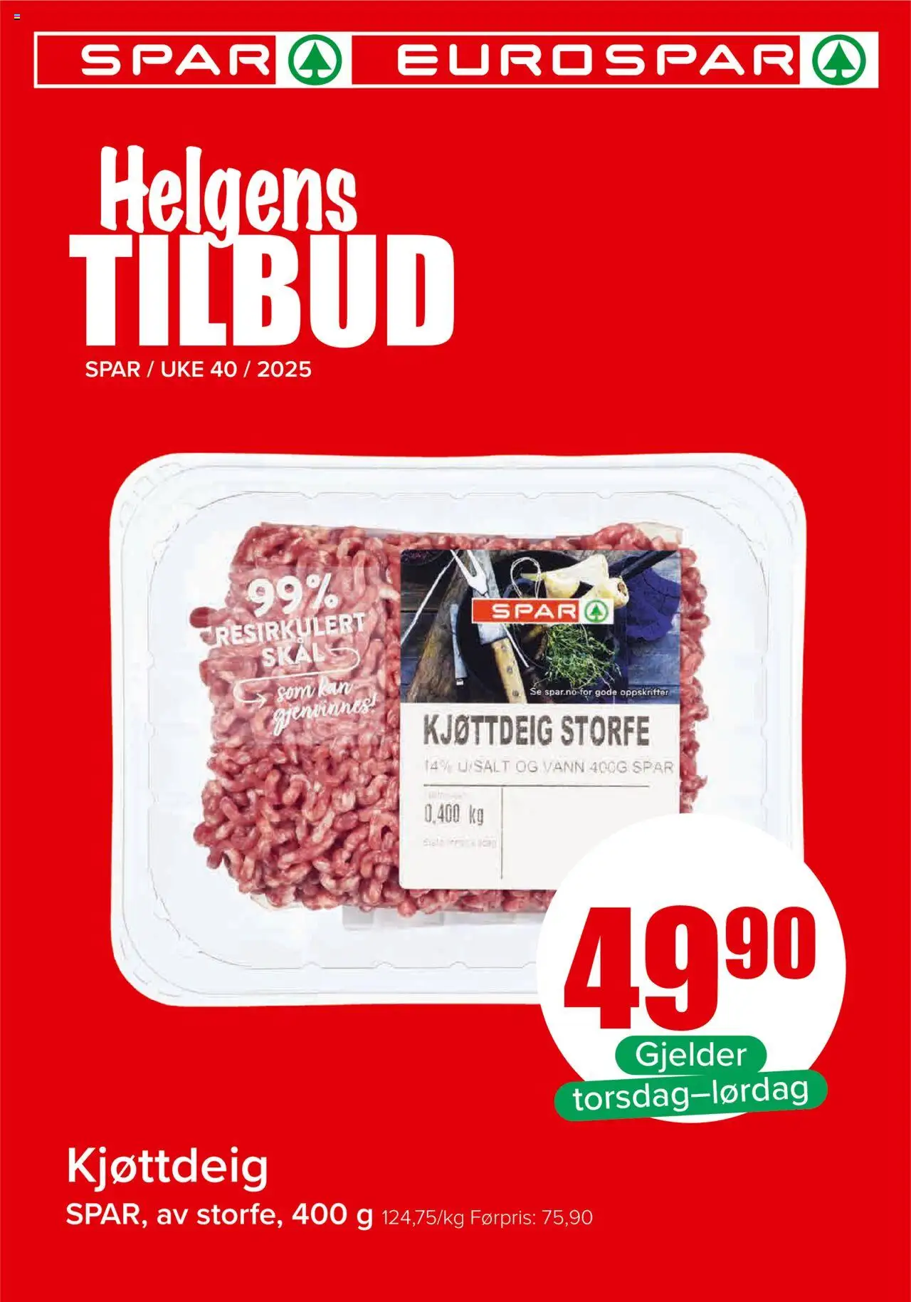 Helgens Tilbud Spar gyldig fra 02/10/2025 - Sidenummer 1