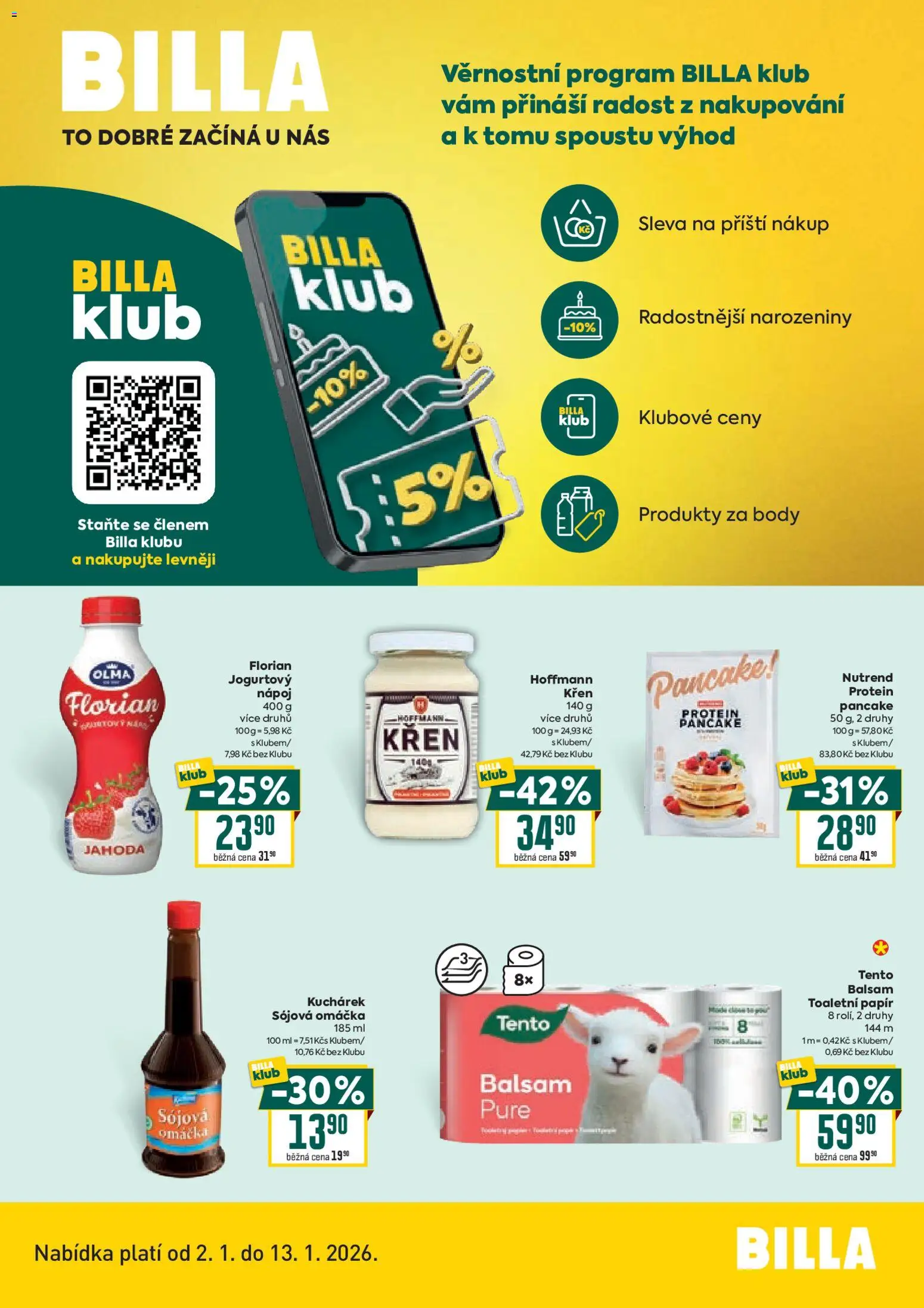 Náhled nabídky: Billa Leták - Billa bonus club platný od 02.01.2026