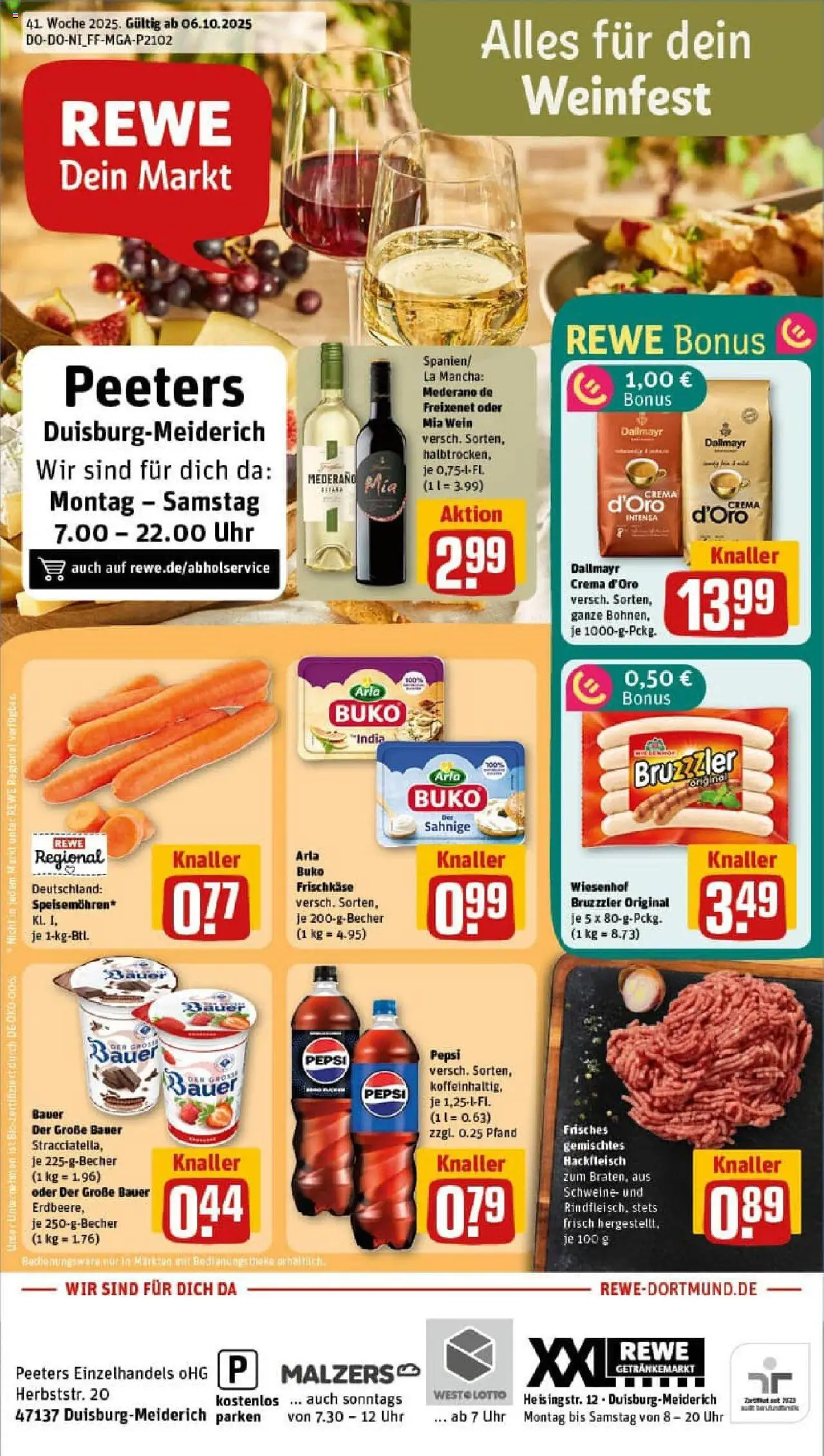 REWE Prospekt ab 06.10.2025 nächste Woche - Prospekt Duisburg	