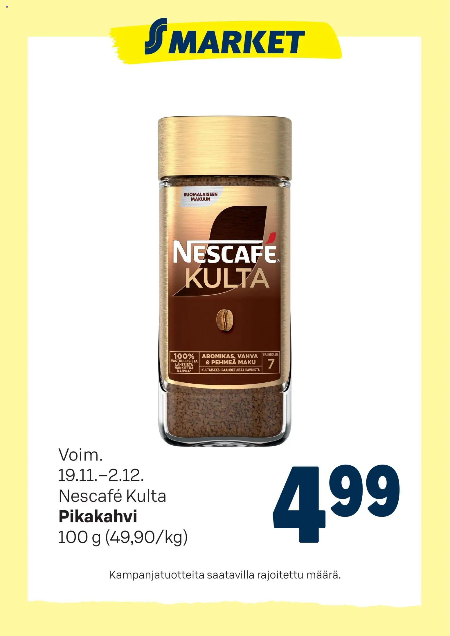 Kaupan S-market Tarjoukset Nescafé esikatselu, voimassa 19/11/2025