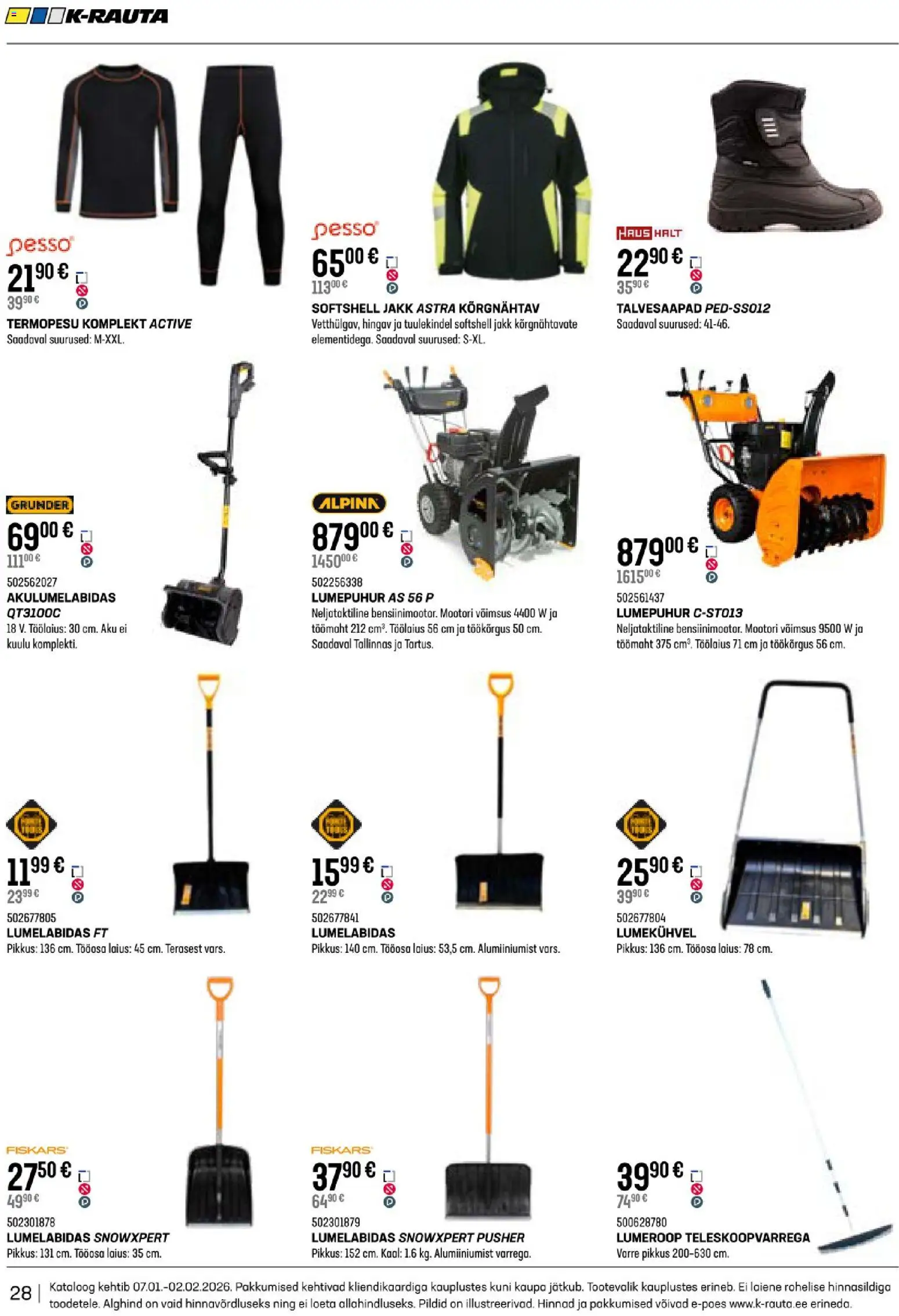 K-Rauta kliendilehe eelvaade alates 2026.01.07