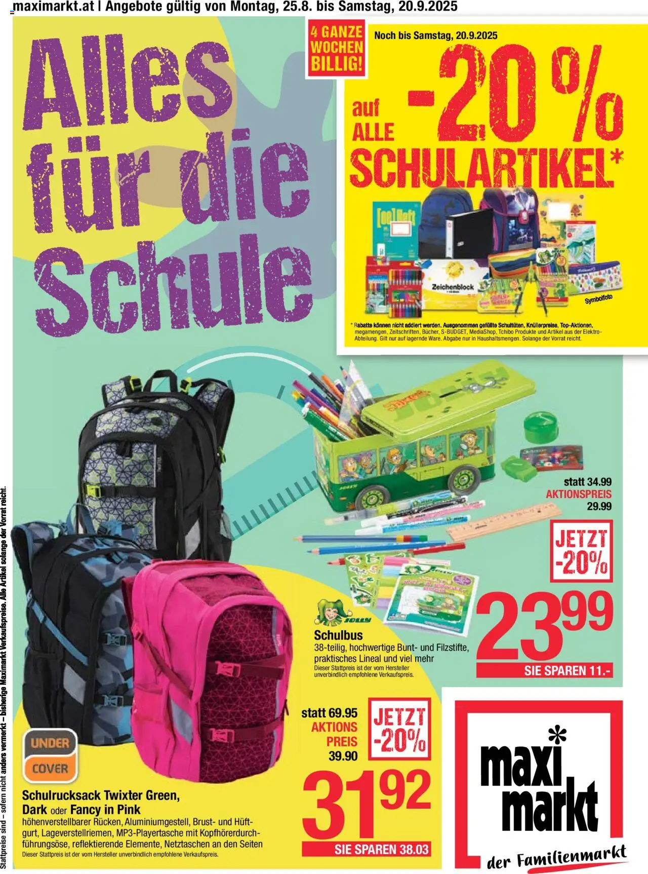  Maximarkt Alles für die Schule ab (25.08.2025 - 20.09.2025) - Seite 1