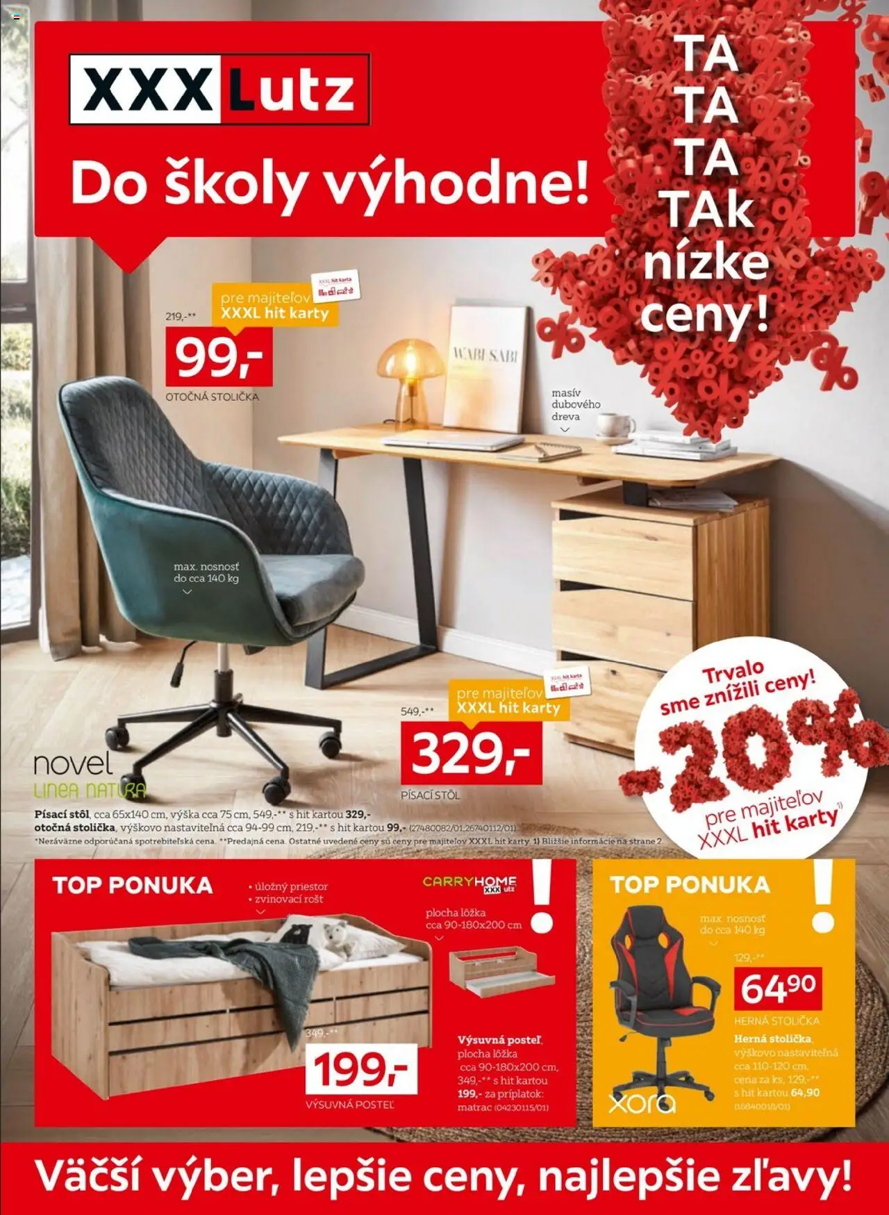 XXXLutz Do školy výhodne! (04.08. - 31.08.2025) - Akčná ponuka - Posteľ, Stolička, Stôl, Herná stolička, Matrac, Písací stôl, Rošt