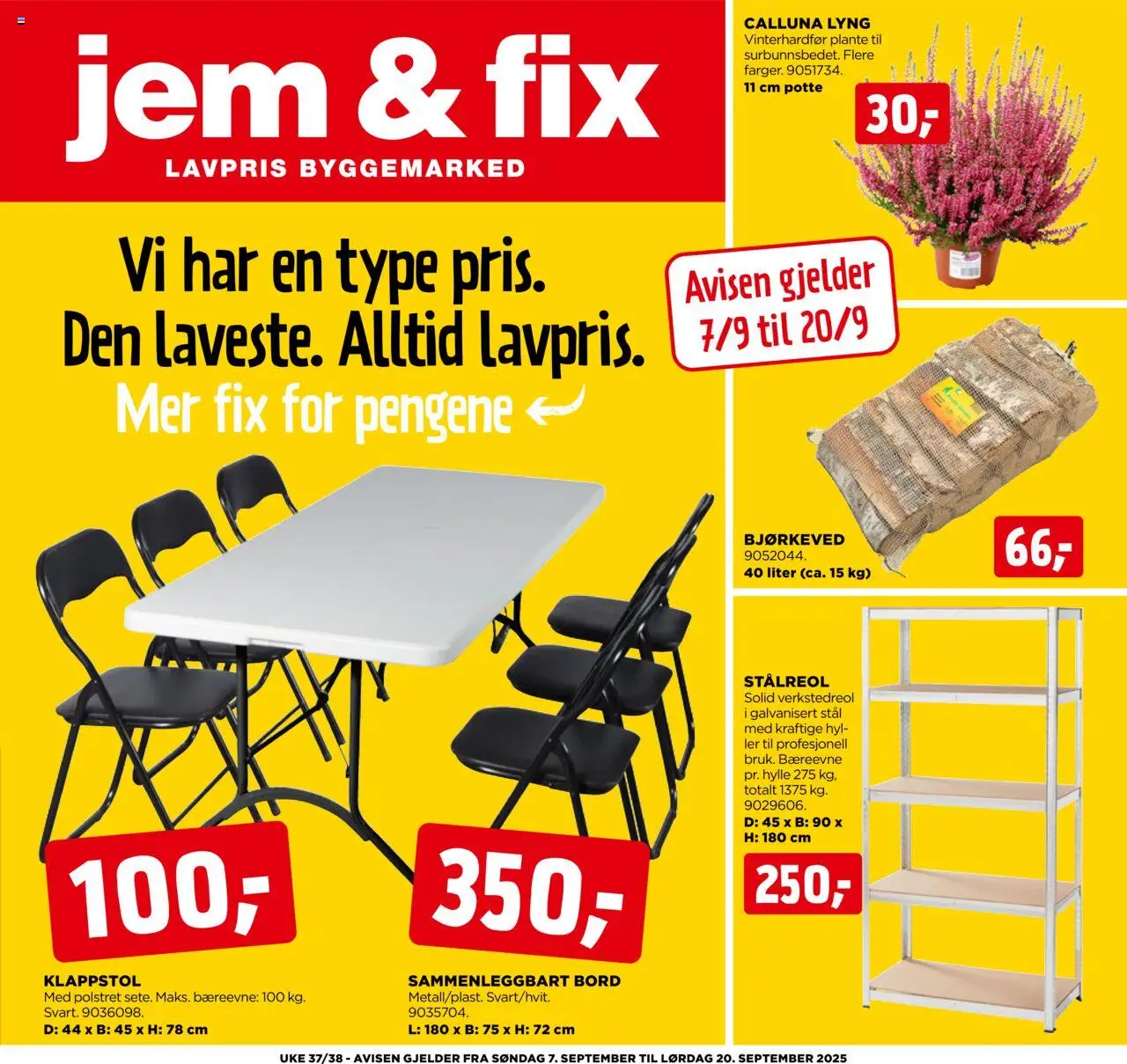 Kundeavis Jem & Fix gyldig fra 07/09/2025 - Sidenummer 1