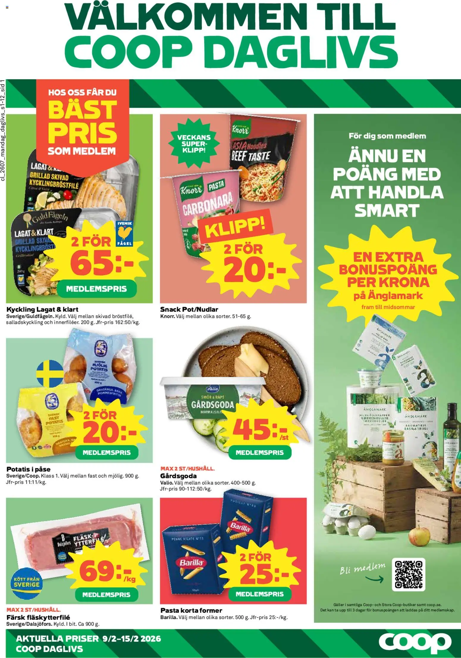 Förhandsgranska reklamblad Aktuella reklamblad Coop Daglivs från butik Coop Daglivs gäller från 09/02/2026