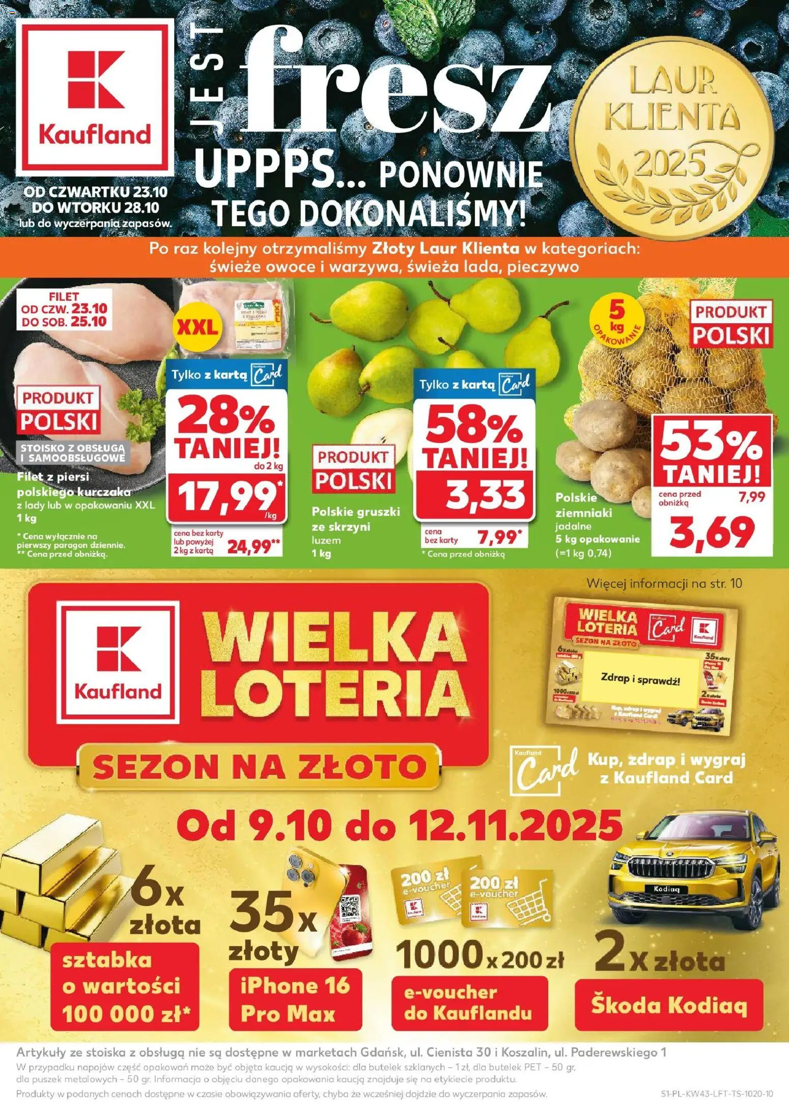 Kaufland gazetka promocyjna 23.10.2025 - aktualna ulotka - Numer strony 1