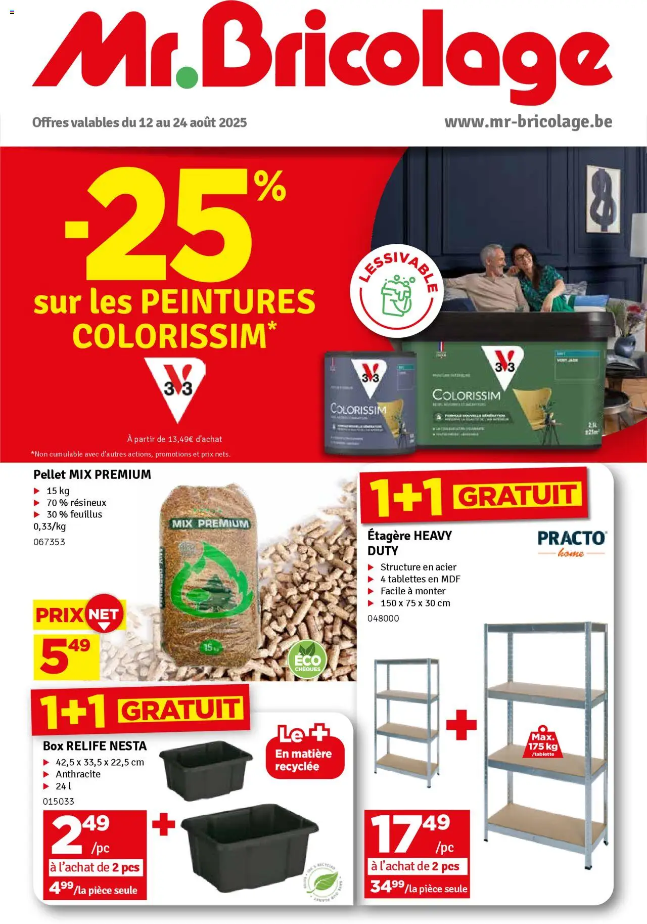 Mr Bricolage shop Folder / Publicité geldig vanaf 12/08/2025 - Paginanummer 1 - Box