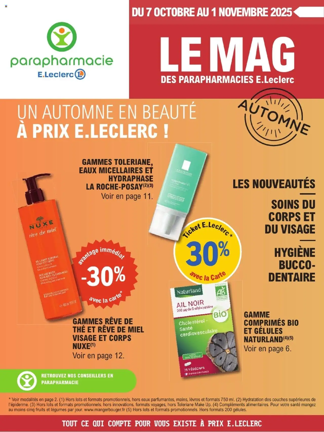 Le mag des parapharmacies de la boutique E.Leclerc valable du 07/10/2025 - Page numéro 1