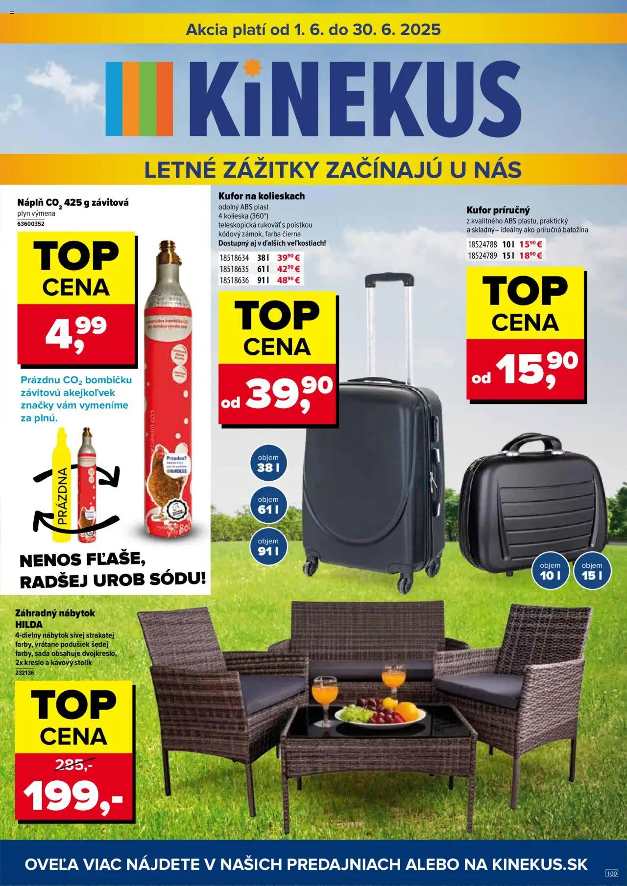 Kinekus Leták (01.06. - 30.06.2025) - Akčná ponuka - Kreslo, Stolík, Záhradný nábytok, Kufor, Nábytok