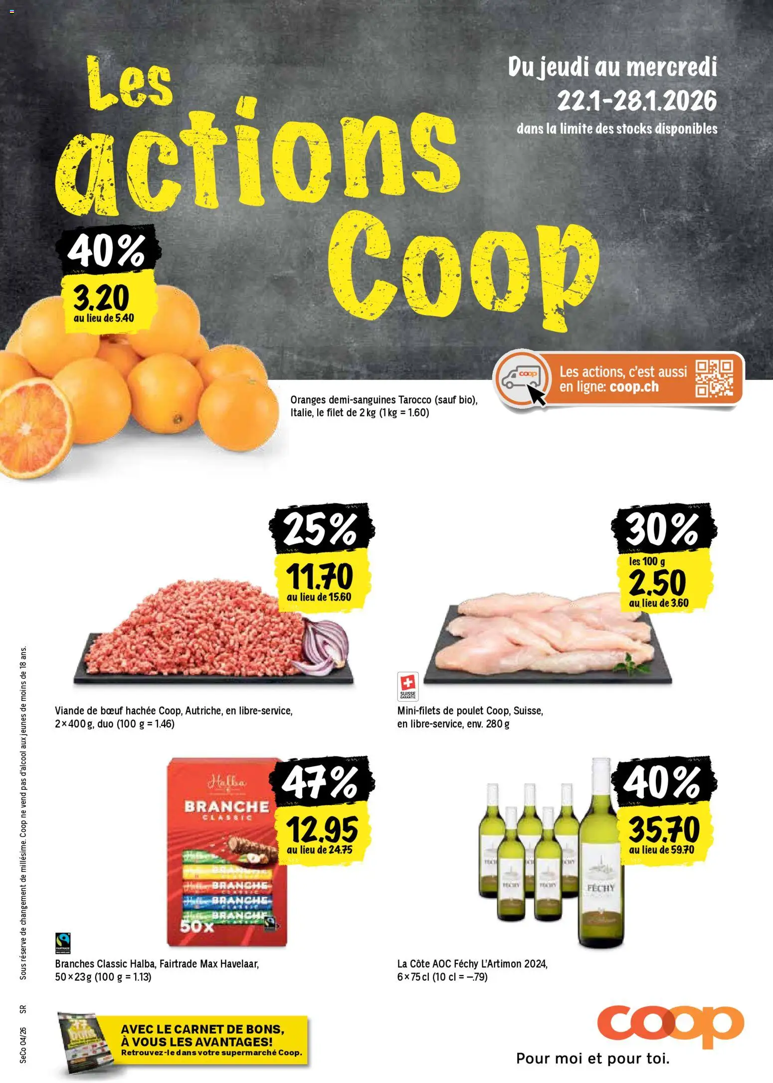 Vorschau des Merkblatts Les actions de la semaine vom Shop Coop gültig von 22.01.2026 bis 28.01.2026