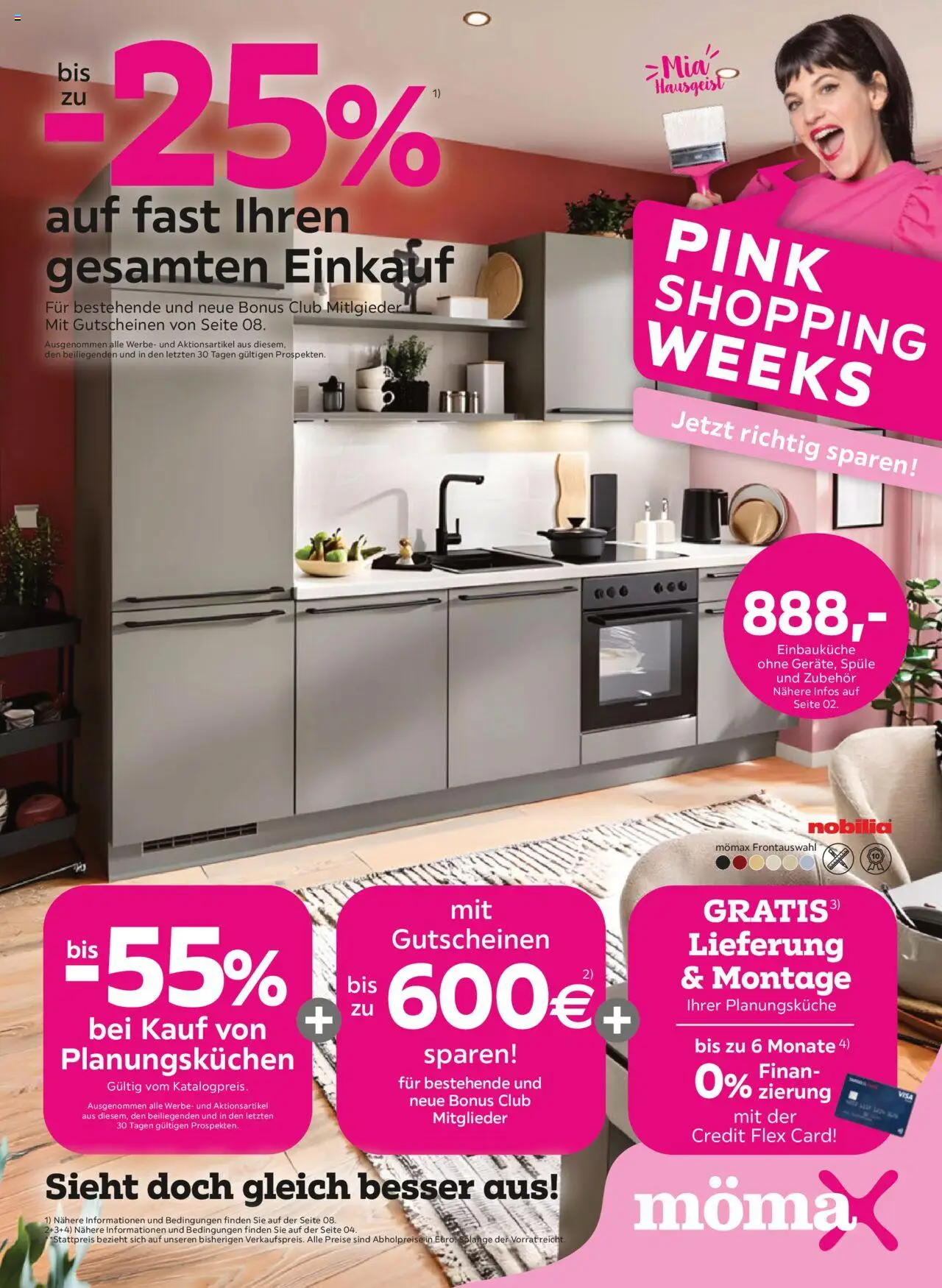 Mömax Prospekt Pink shopping weeks (vom 22.09.2025 - 30.09.2025) - Einbauküche