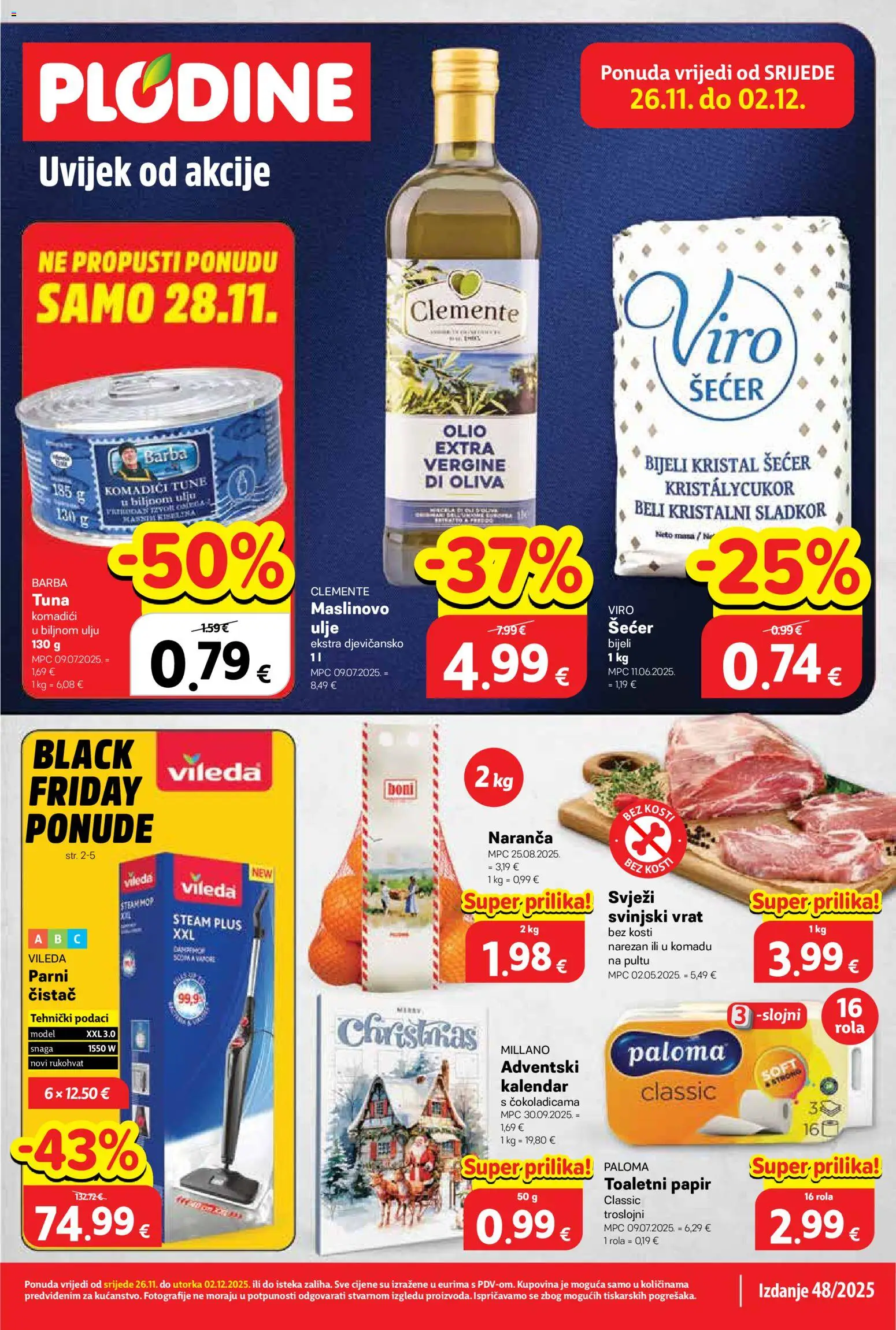 Pregled letka Katalog Black Friday trgovine Plodine vrijedi od 26.11.2025
