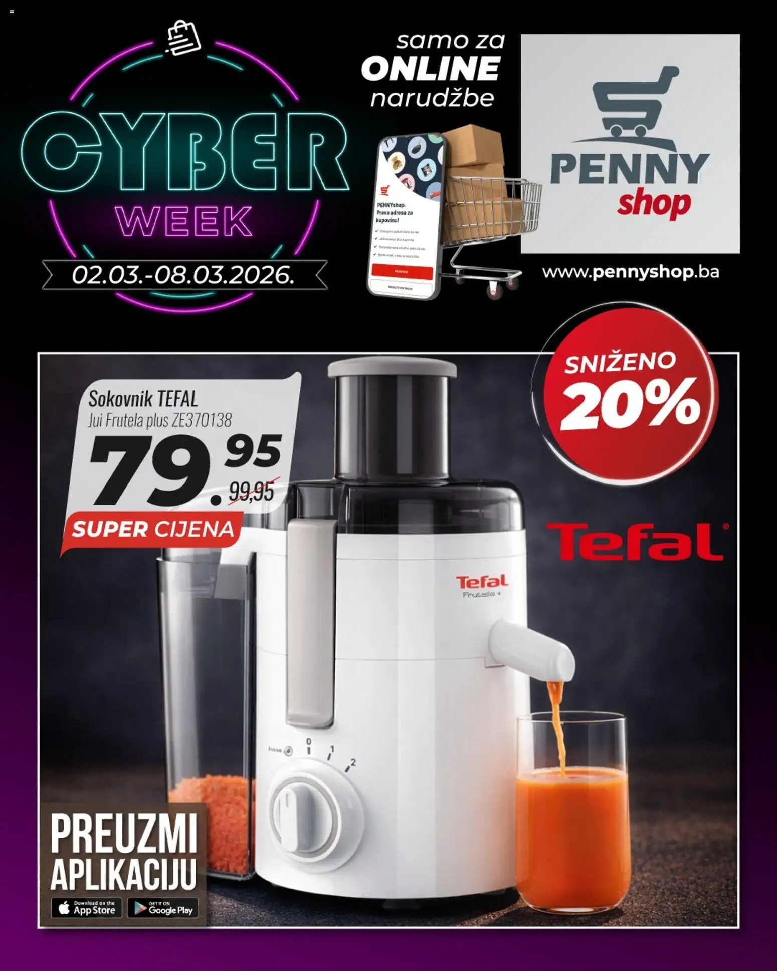 Pregled letka Penny Marketi Cyber Week trgovine Penny Marketi vrijedi od 02.03.2026