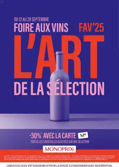 Prévisualisation de Guide foire aux vins du magasin Monoprix formulaire valide 12/09/2025