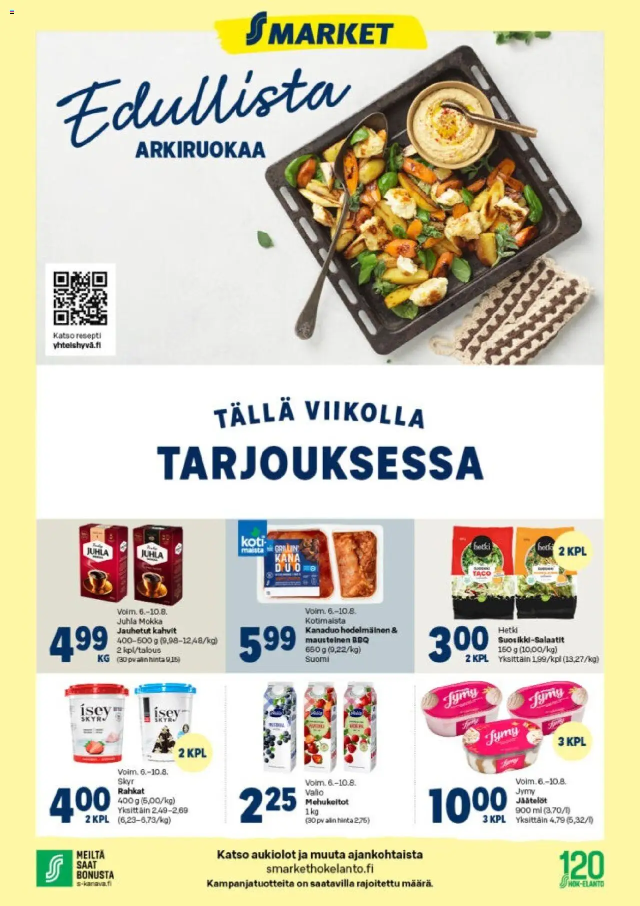 S-market-kaupan Tarjoukset - Edullista Arkiruokаa voimassa 06/08/2025 - Sivulla 1