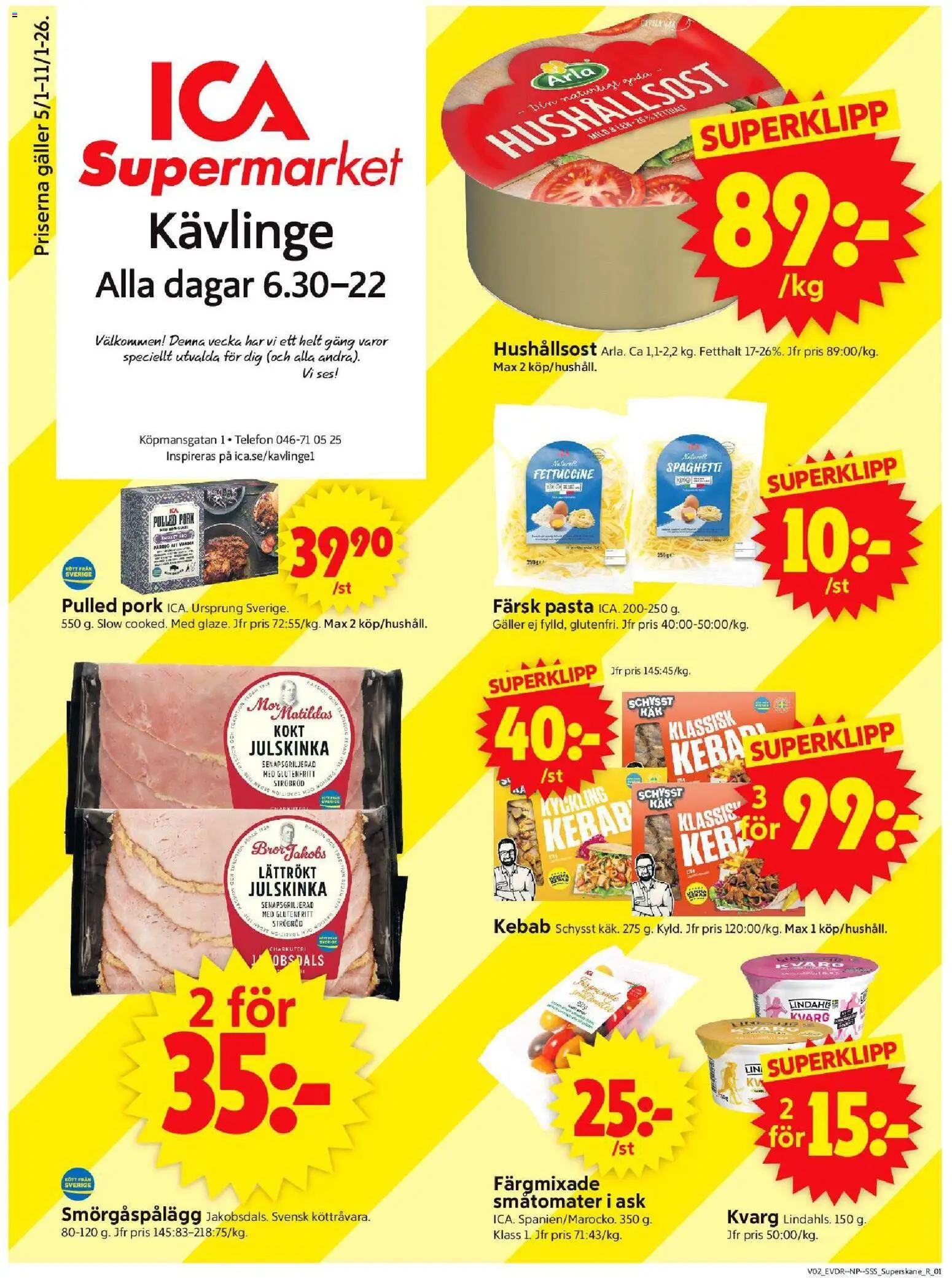Förhandsgranska reklamblad Kävlinge från butik ICA Supermarket gäller från 05/01/2026