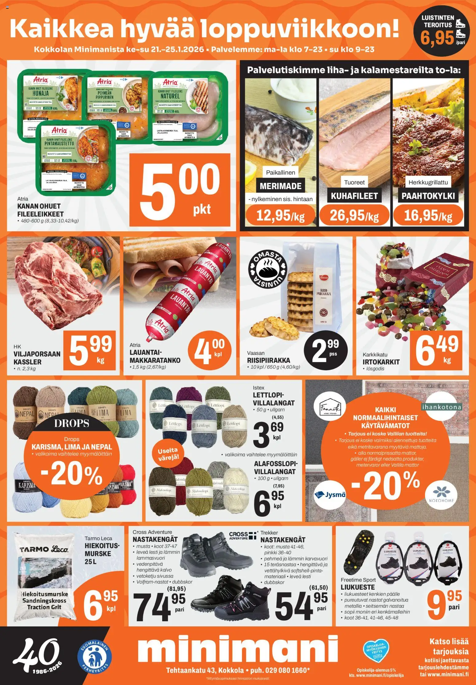 Kaupan Minimani Tarjoukset - Kokkola esikatselu, voimassa 21/01/2026 - Irtokarkit, Hunaja, Liha